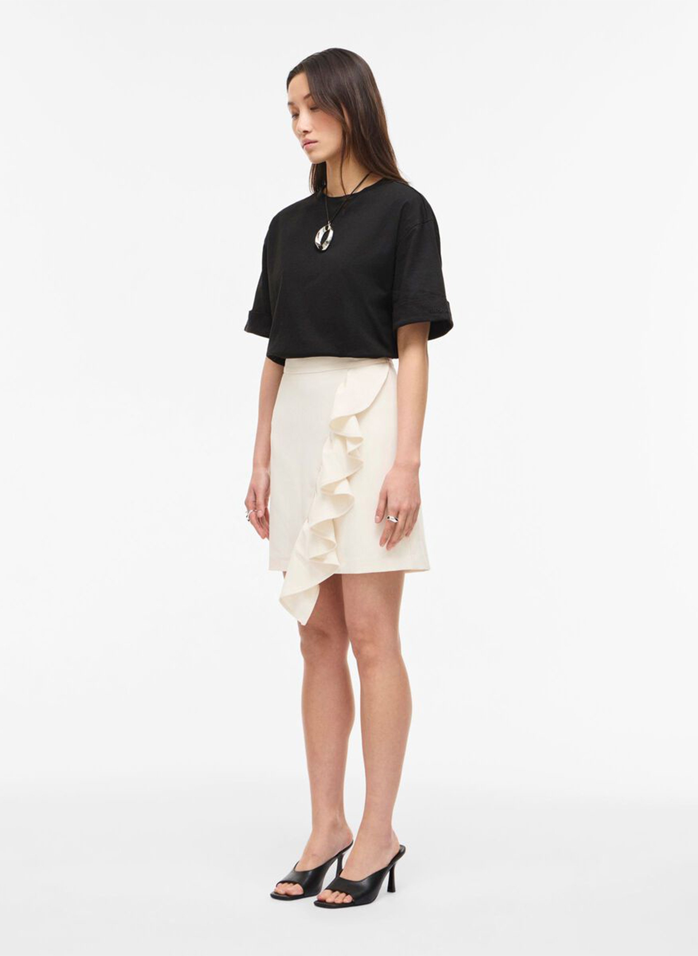 Jupe courte droite ROUGE EDIT Beige