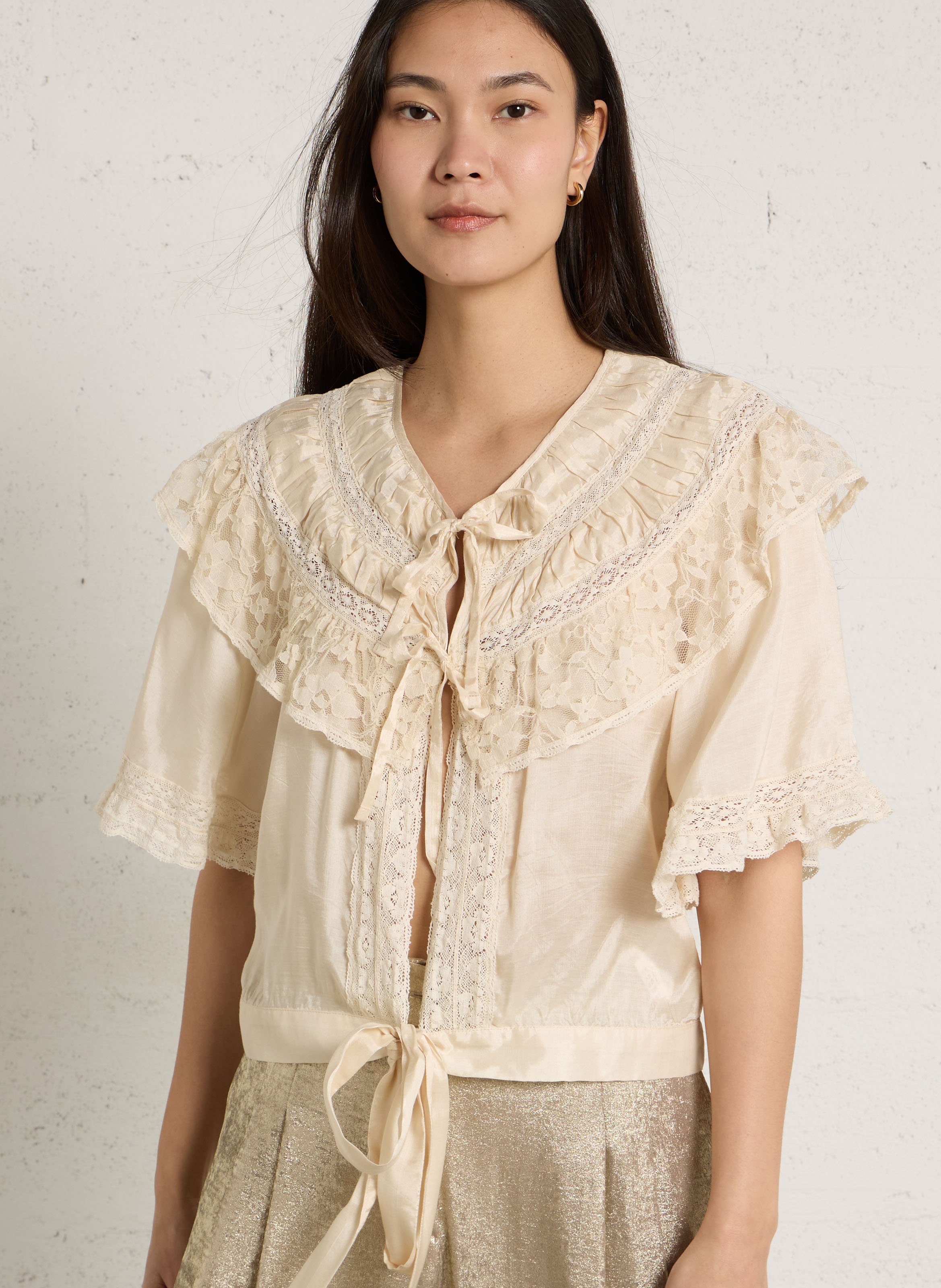 Loose lace top THE NEW SOCIETY White