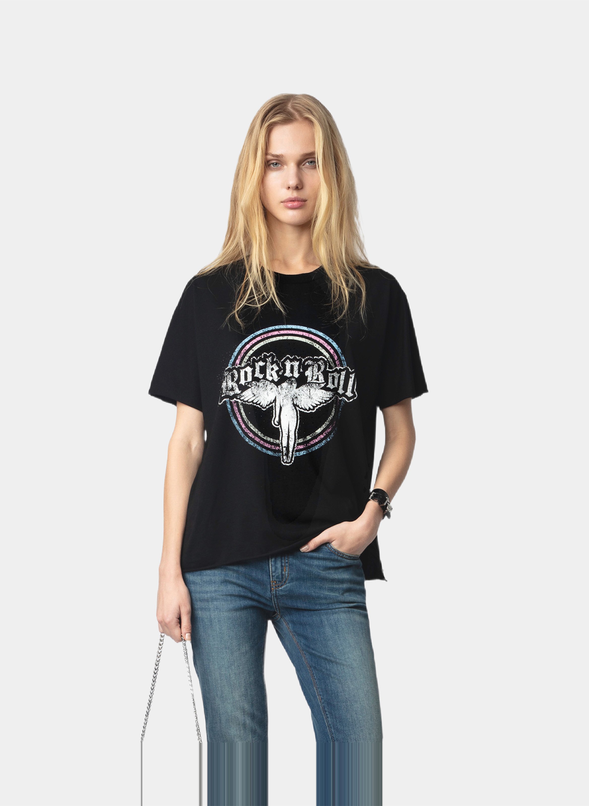 Tee-shirt imprimé en coton bio ZADIG&VOLTAIRE Noir