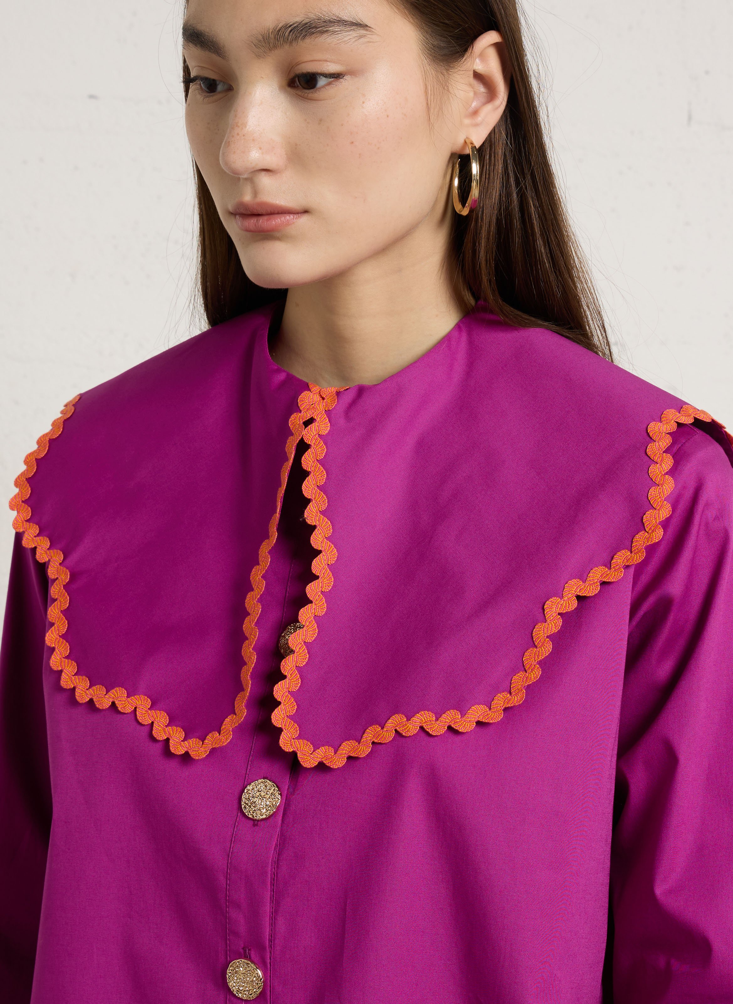 Capri plain oversized shirt ELISE CHALMIN Purple