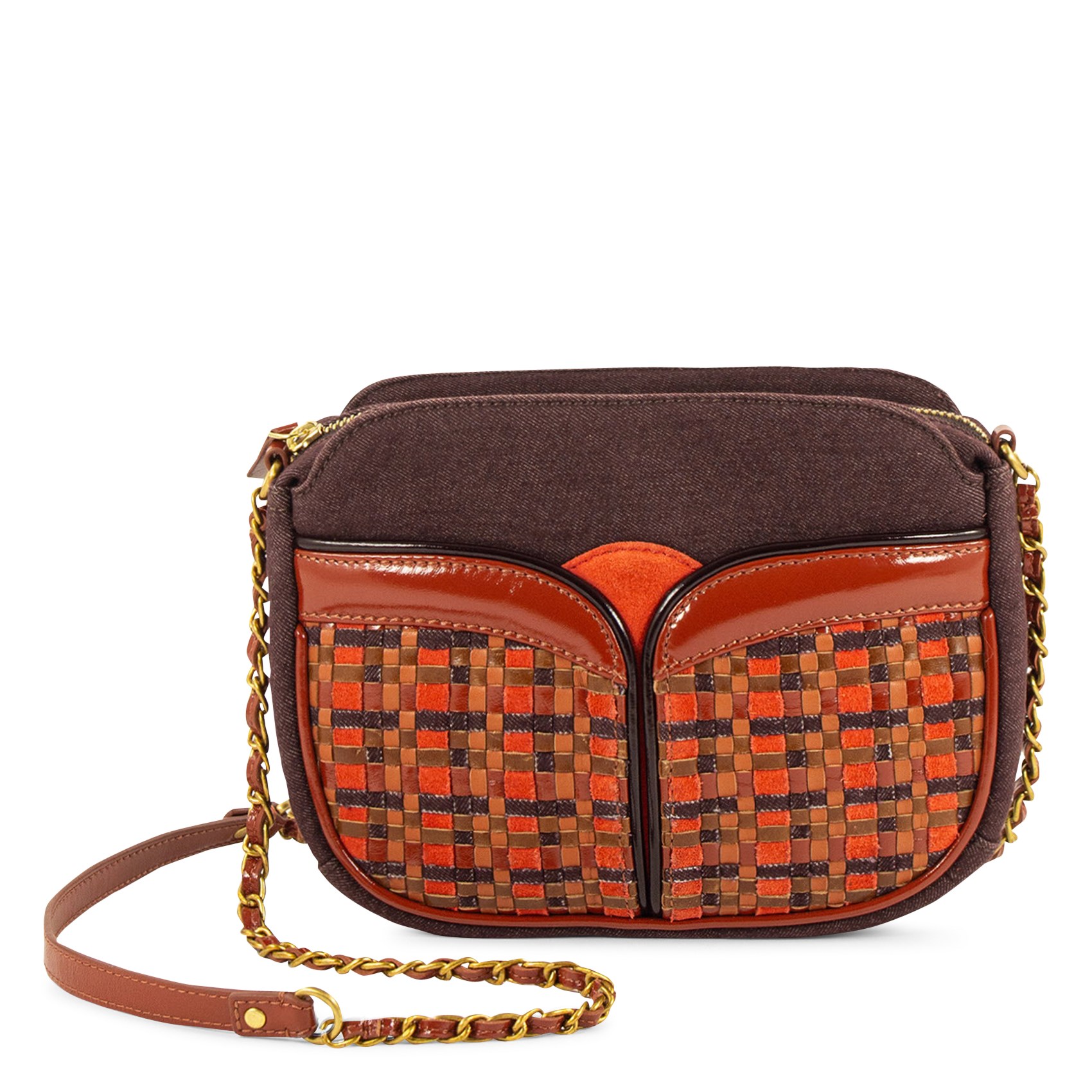 Bolso bandolera de dos materiales SESSUN Rojo