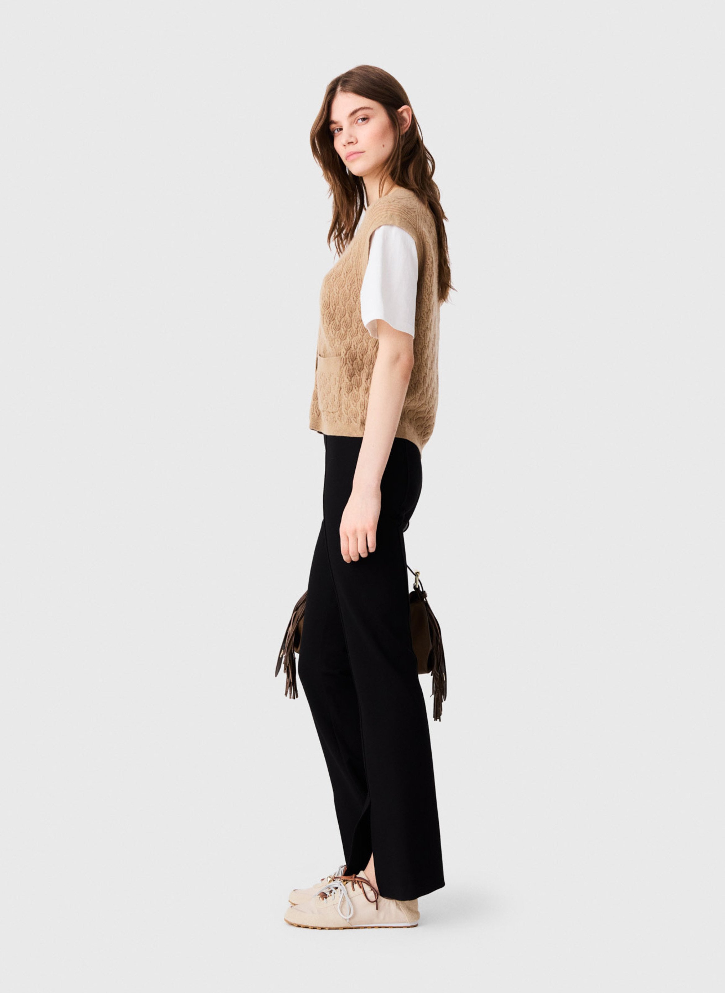 Pantalon flare stretch MAJE Noir