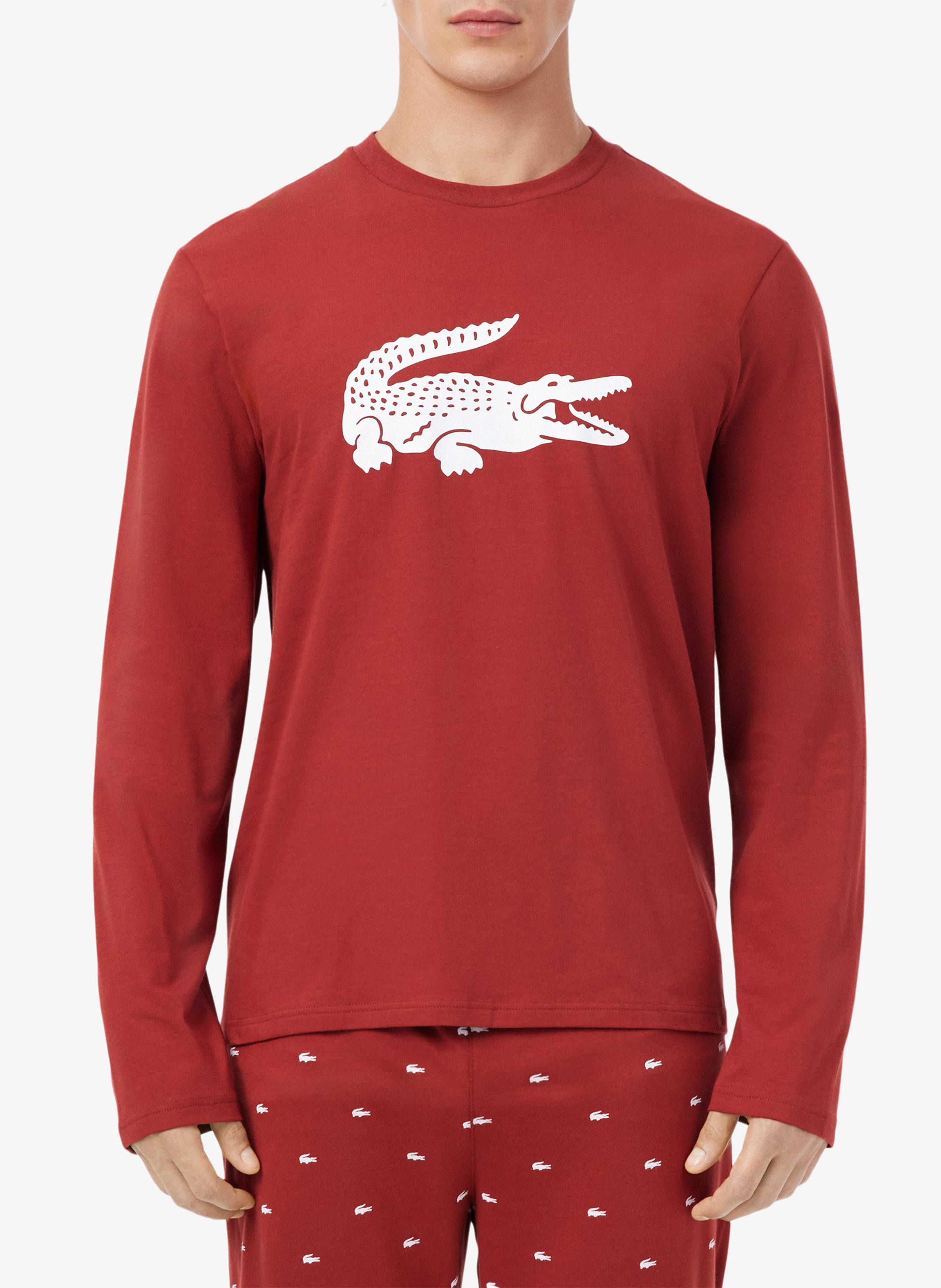 Cotton-mix pajama set LACOSTE Red