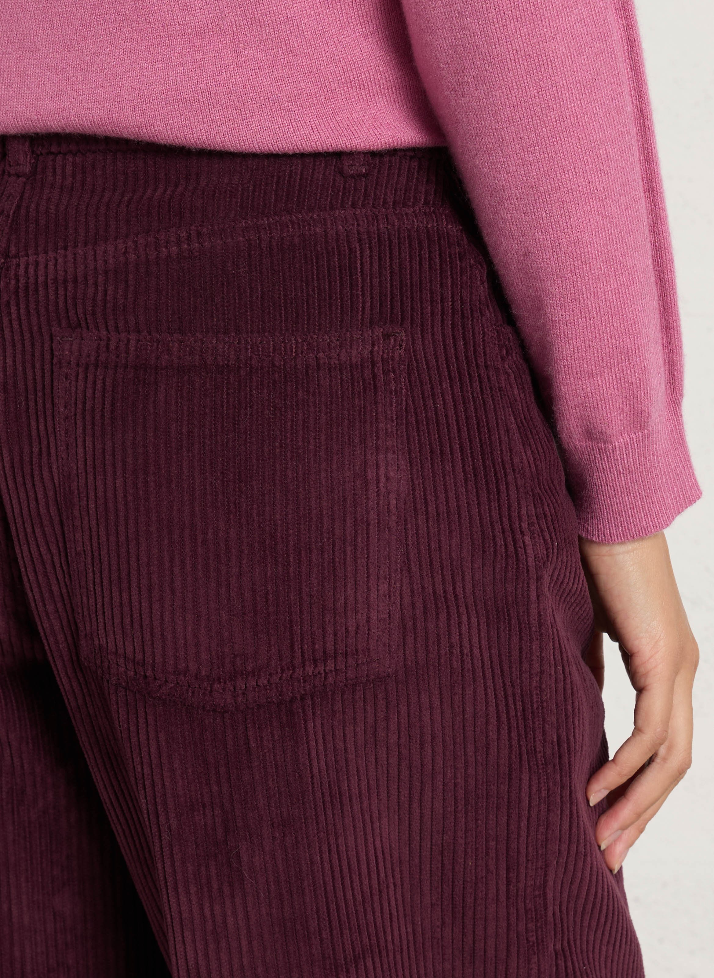 Straight-leg ribbed cotton pants THE NEW SOCIETY Red