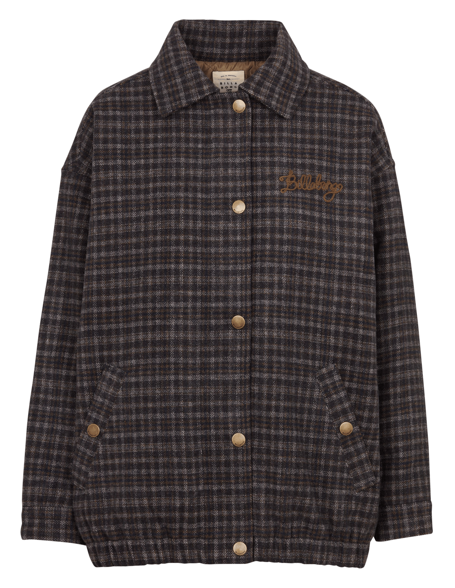 Veste ample col classique à carreaux BILLABONG Noir