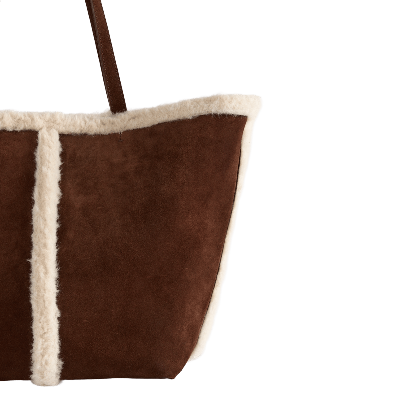 Large plain leather tote bag VANESSA BRUNO Brown
