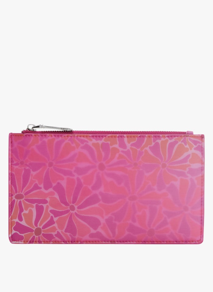 Orange Floral printed make up bag