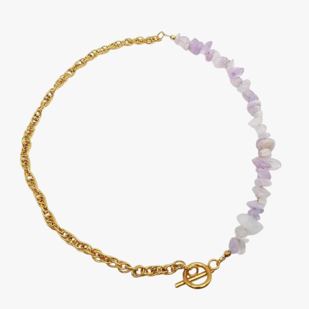 Amethyst necklace GINANDGER Purple