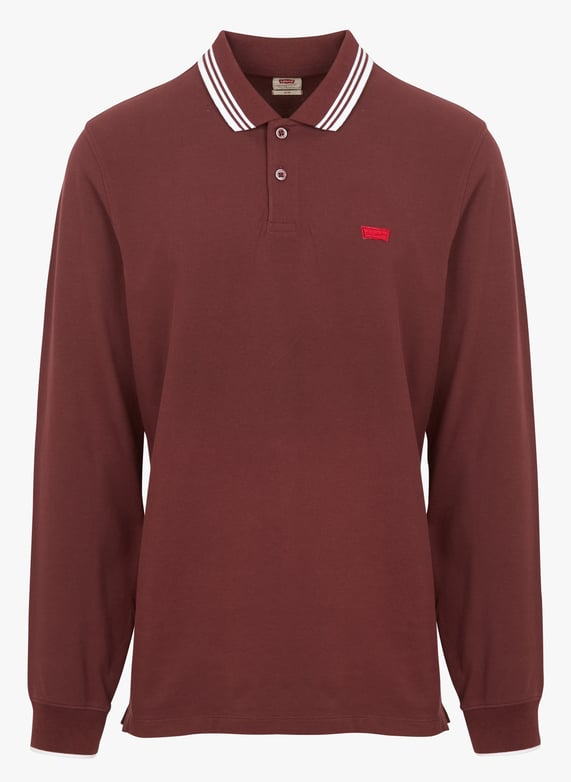 Polo en coton mélangé Ls slim housemark polo Decadent chocolate