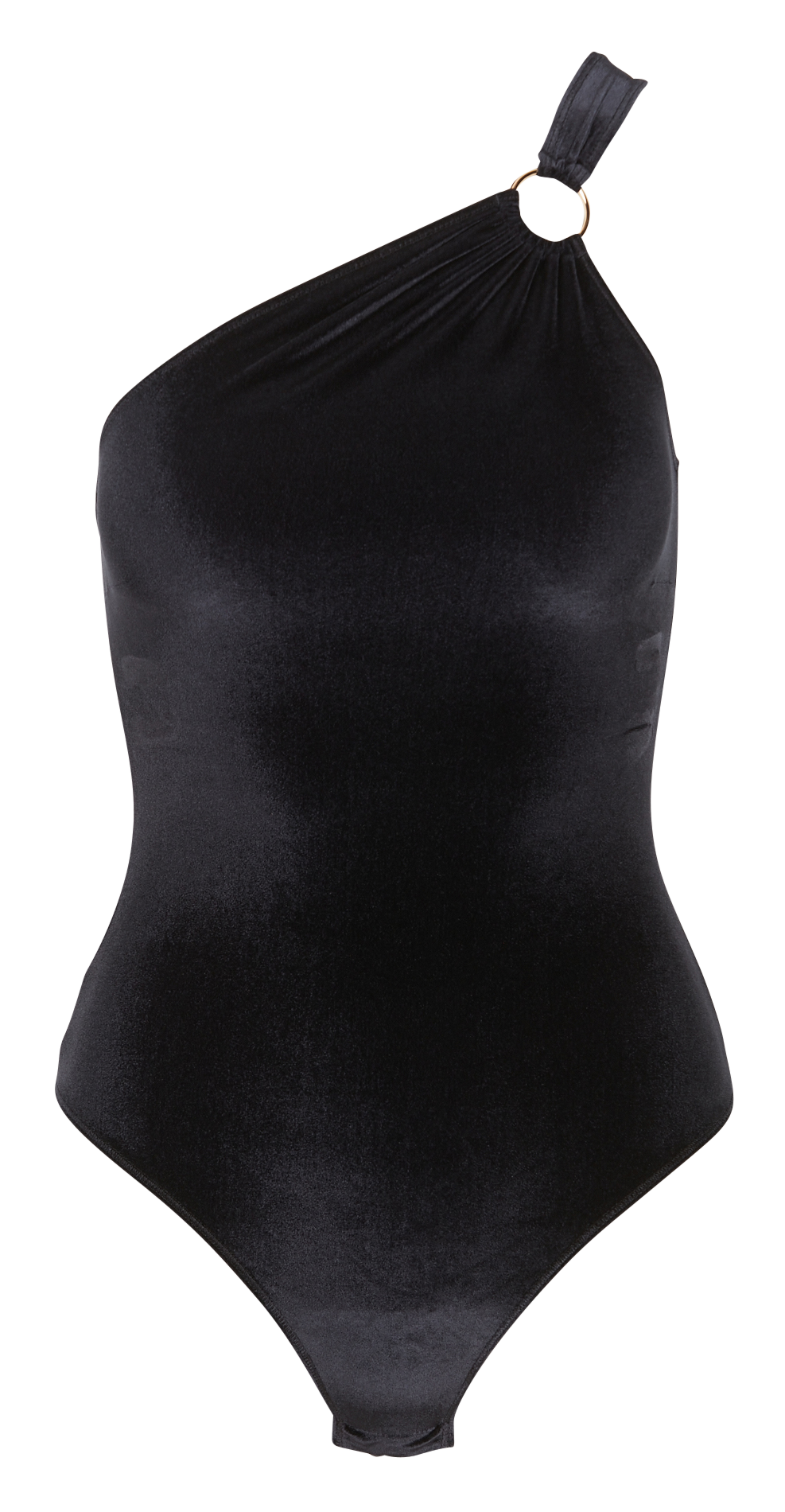 Body met asymmetrische hals LA NOUVELLE Zwart