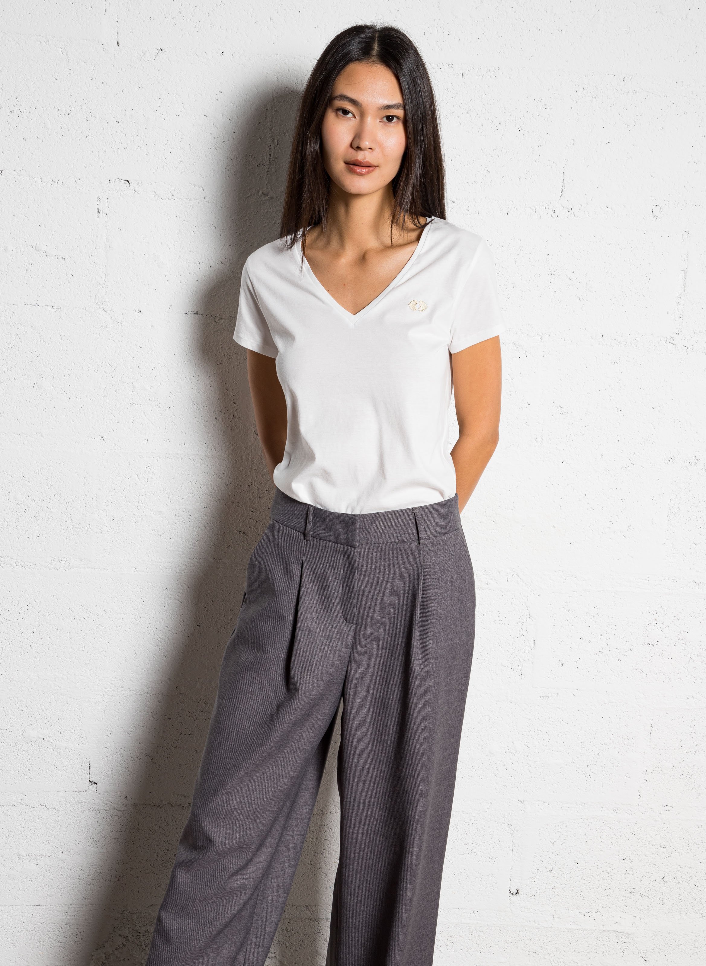 Azawood high-waisted wide-leg trousers MAISON 123 Grey