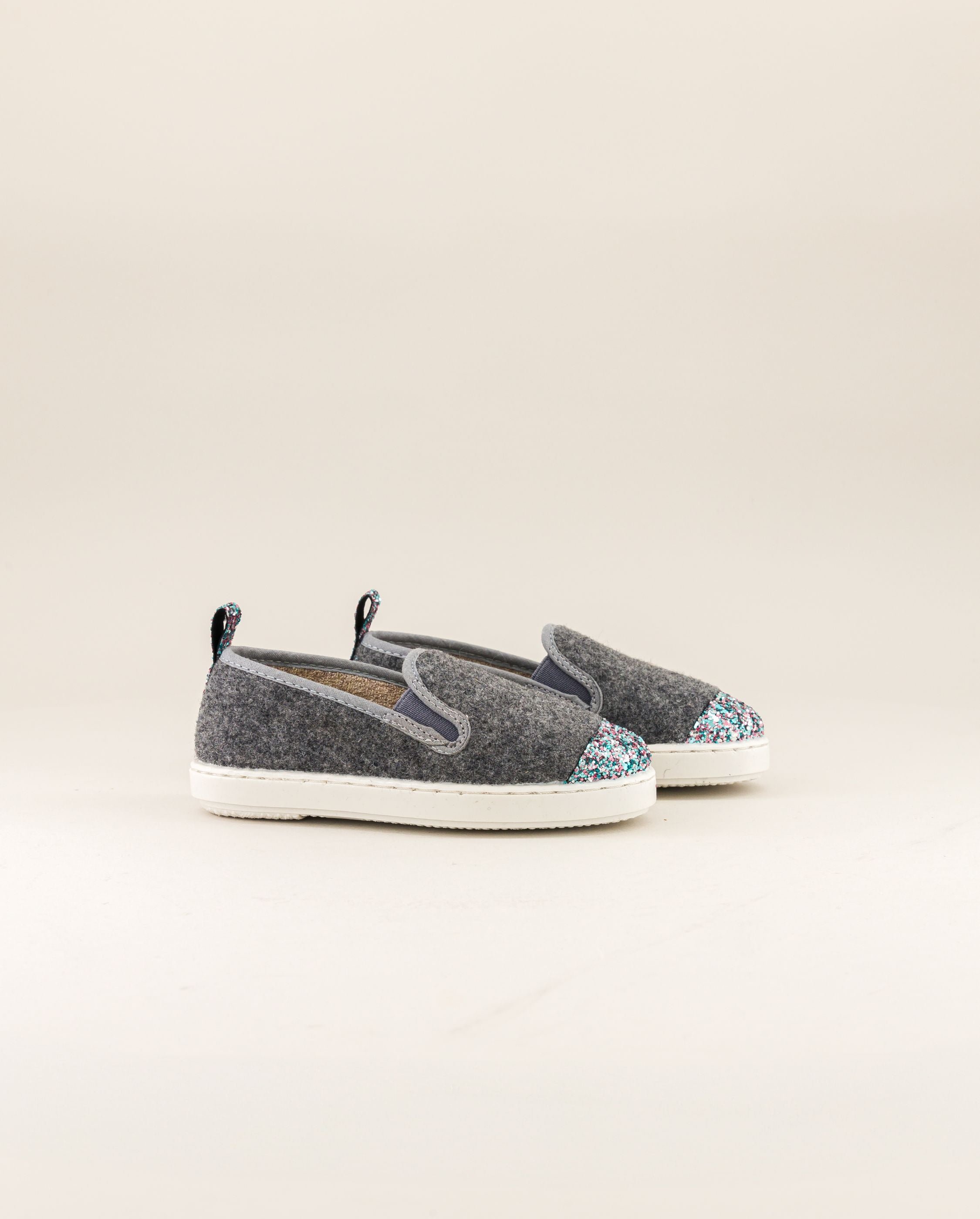 Child wool slipper, gray with glitter ANGARDE Grey