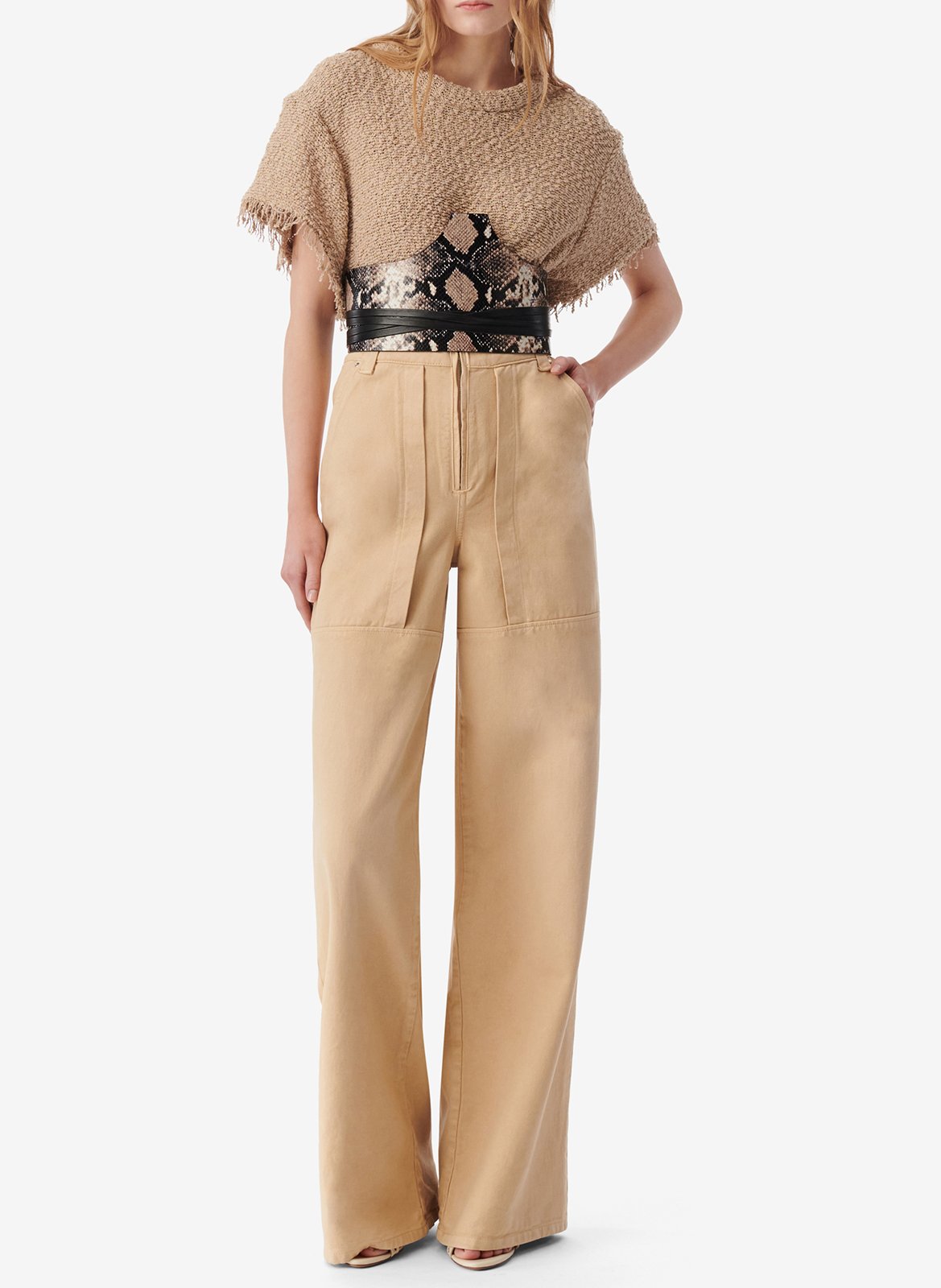 Eco-responsible high-rise wide-leg jeans IRO Beige