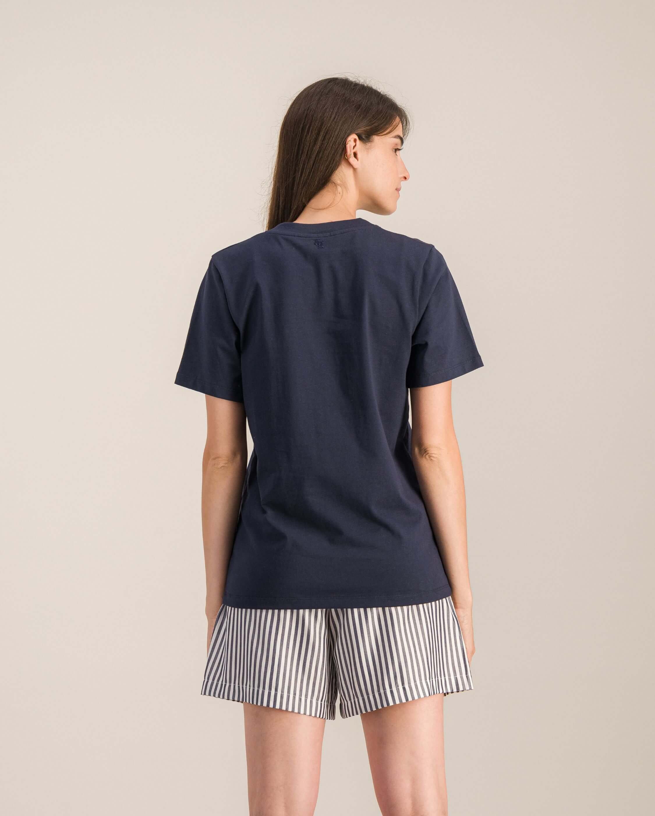 Short women's pajamas, navy ANGARDE Stripes