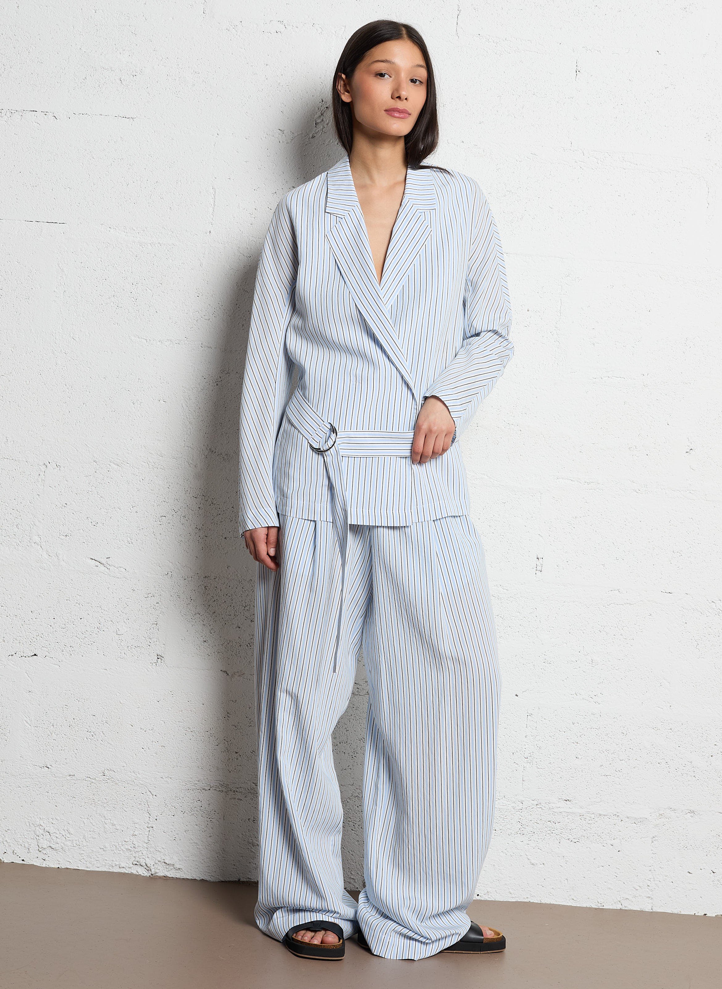 Striped jacket with tailored collar LAURENCE BRAS Blue