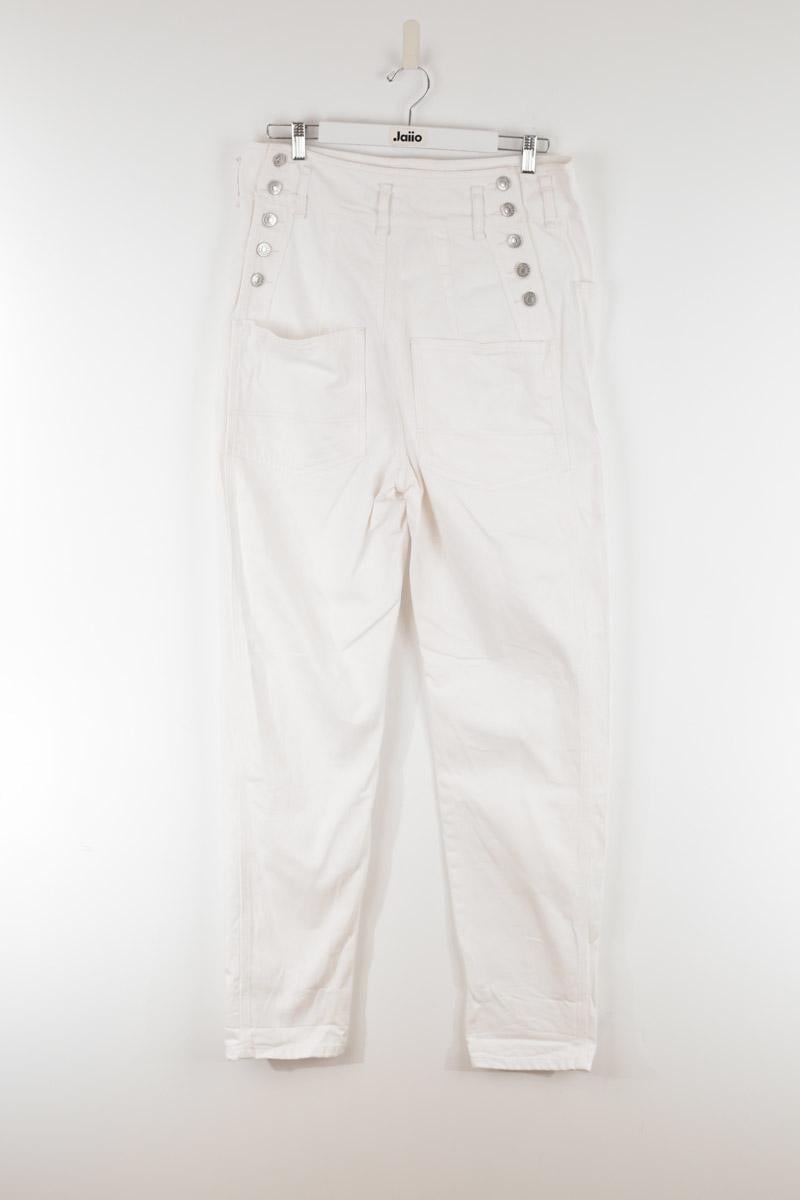Cotton straight jeans ISABEL MARANT - Seconde Main White