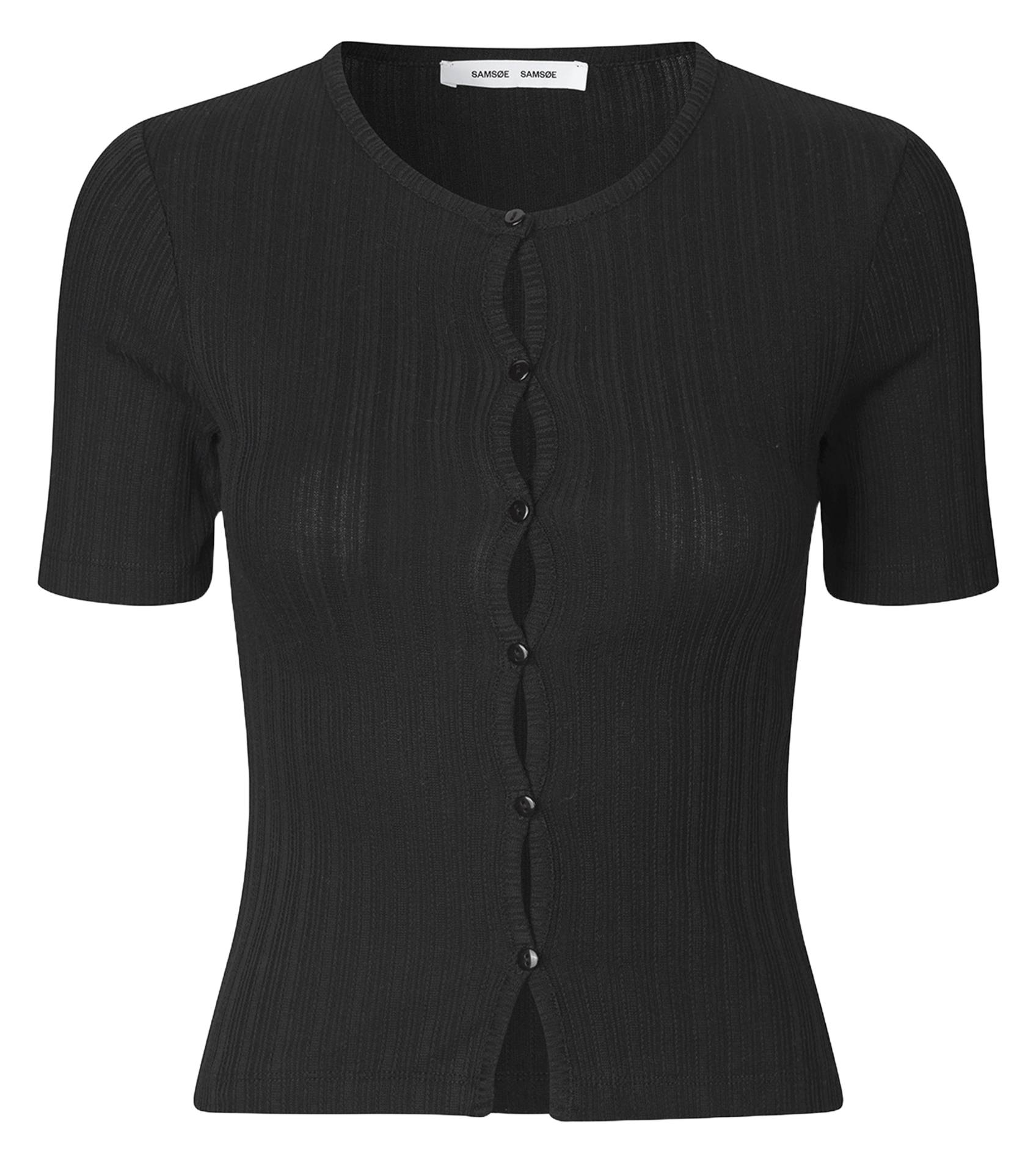 Top moulant en coton bio SAMSOE SAMSOE Noir