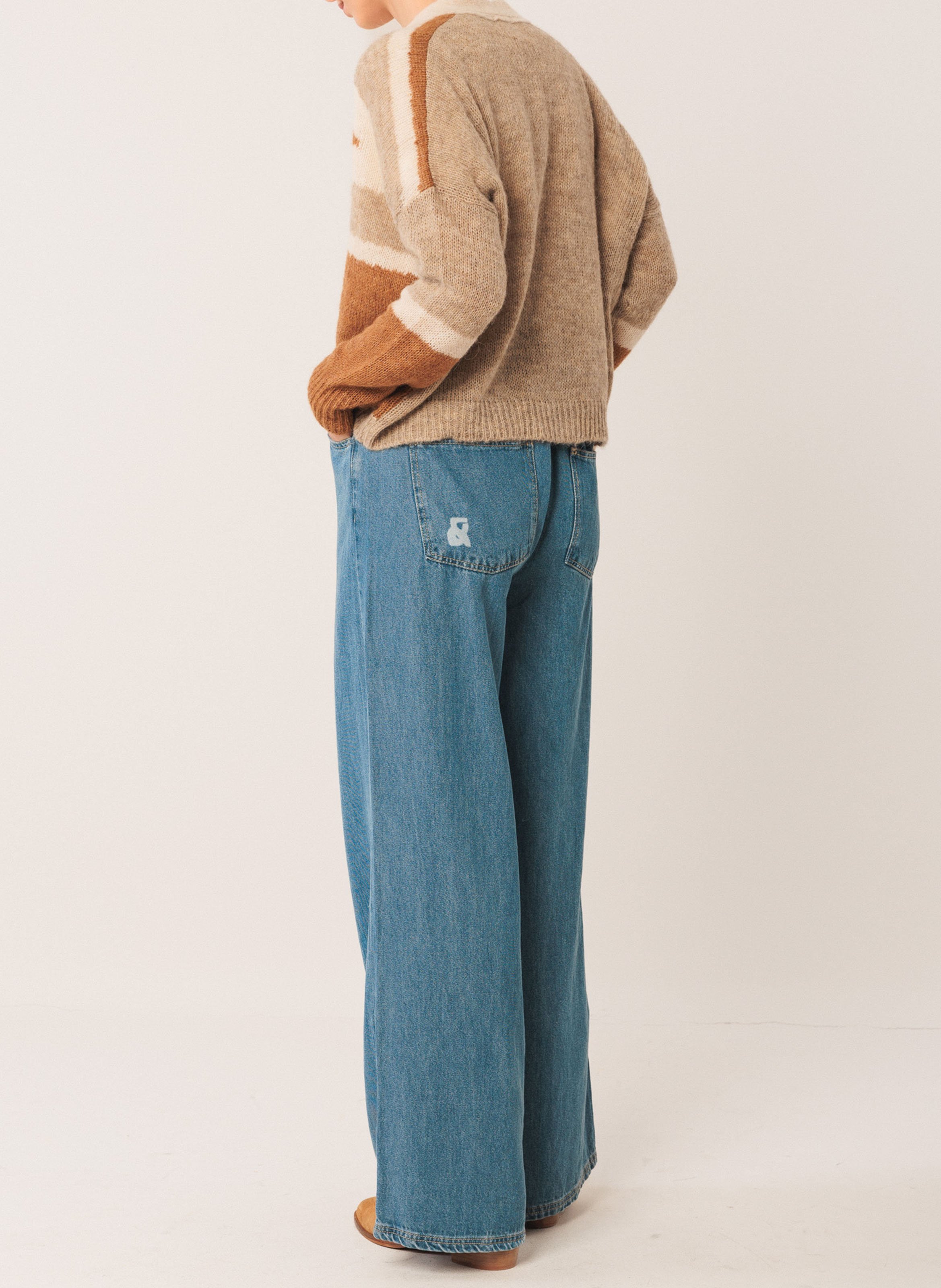 Gilet col v  INDI & COLD Marron