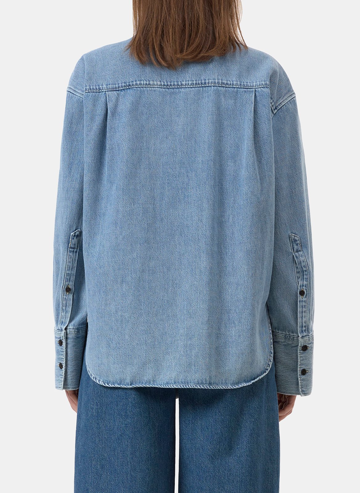 Chemise ample à col noué en jean CLOSED Bleu