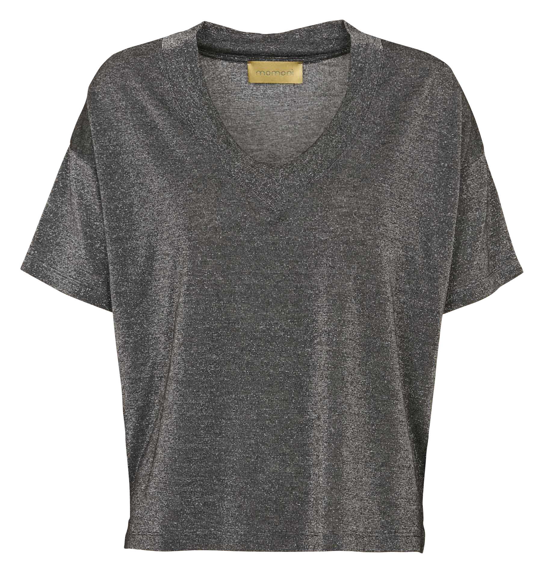 Tee-shirt col v à paillettes MOMONI Argent