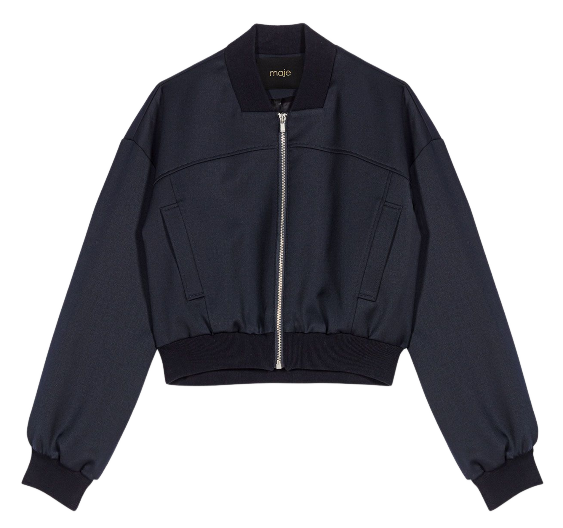 Blouson oversize col teddy MAJE Bleu