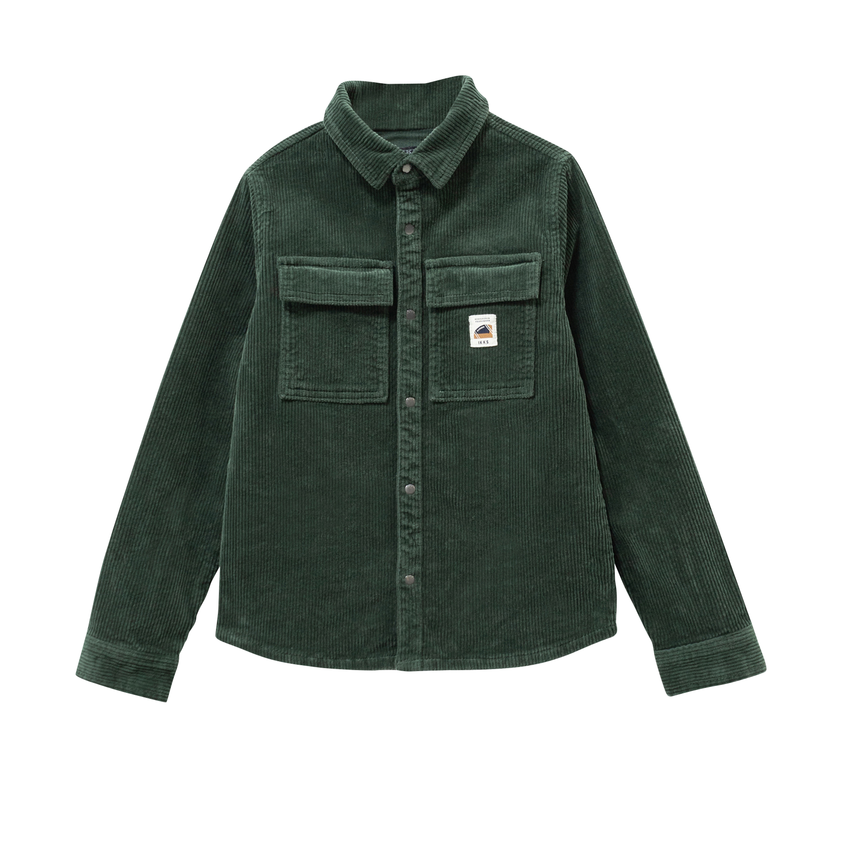 Cotton-blend overshirt with classic collar IKKS JUNIOR Green