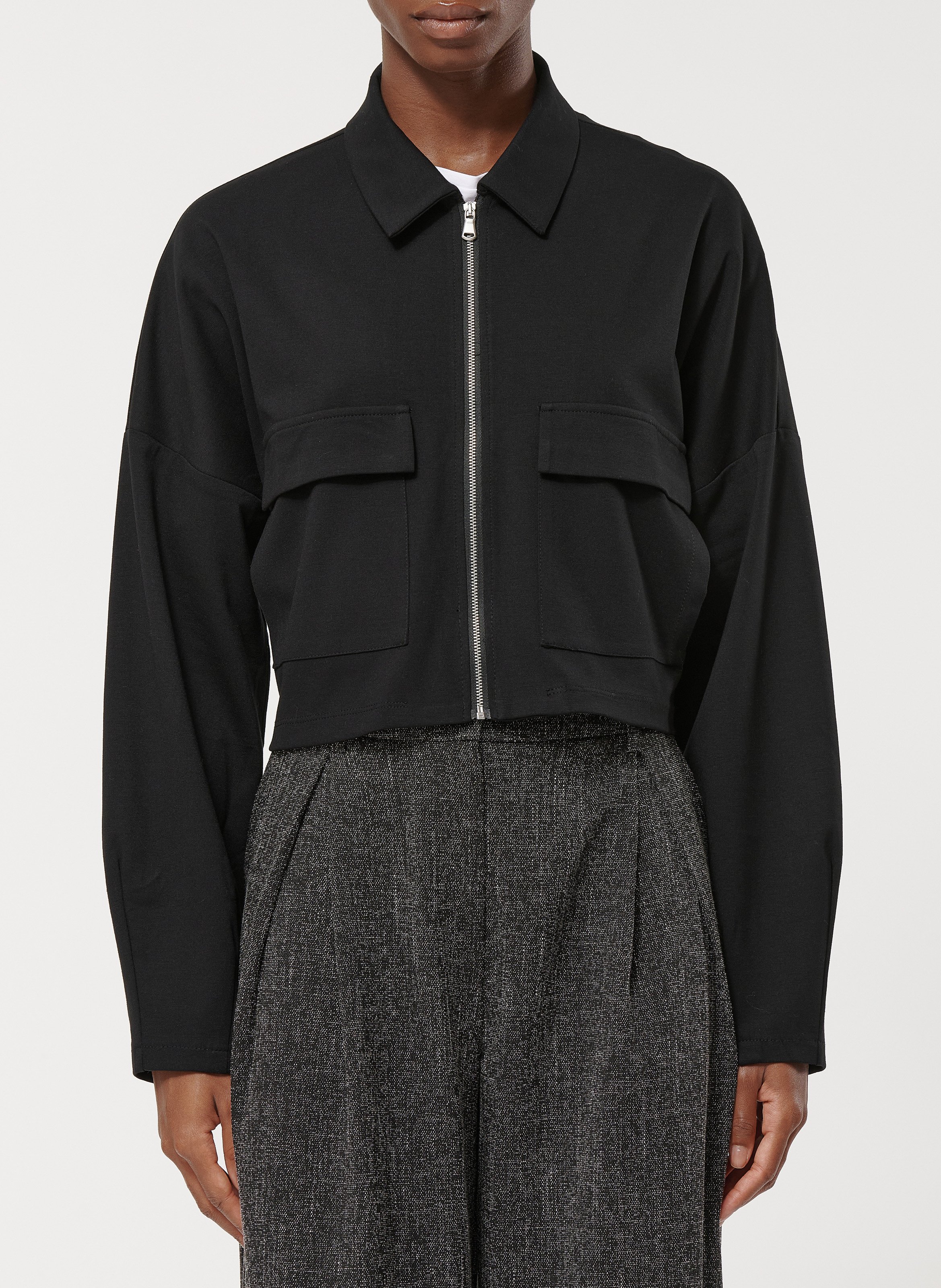 Veste courte droite zippée unie  HUMILITY Noir