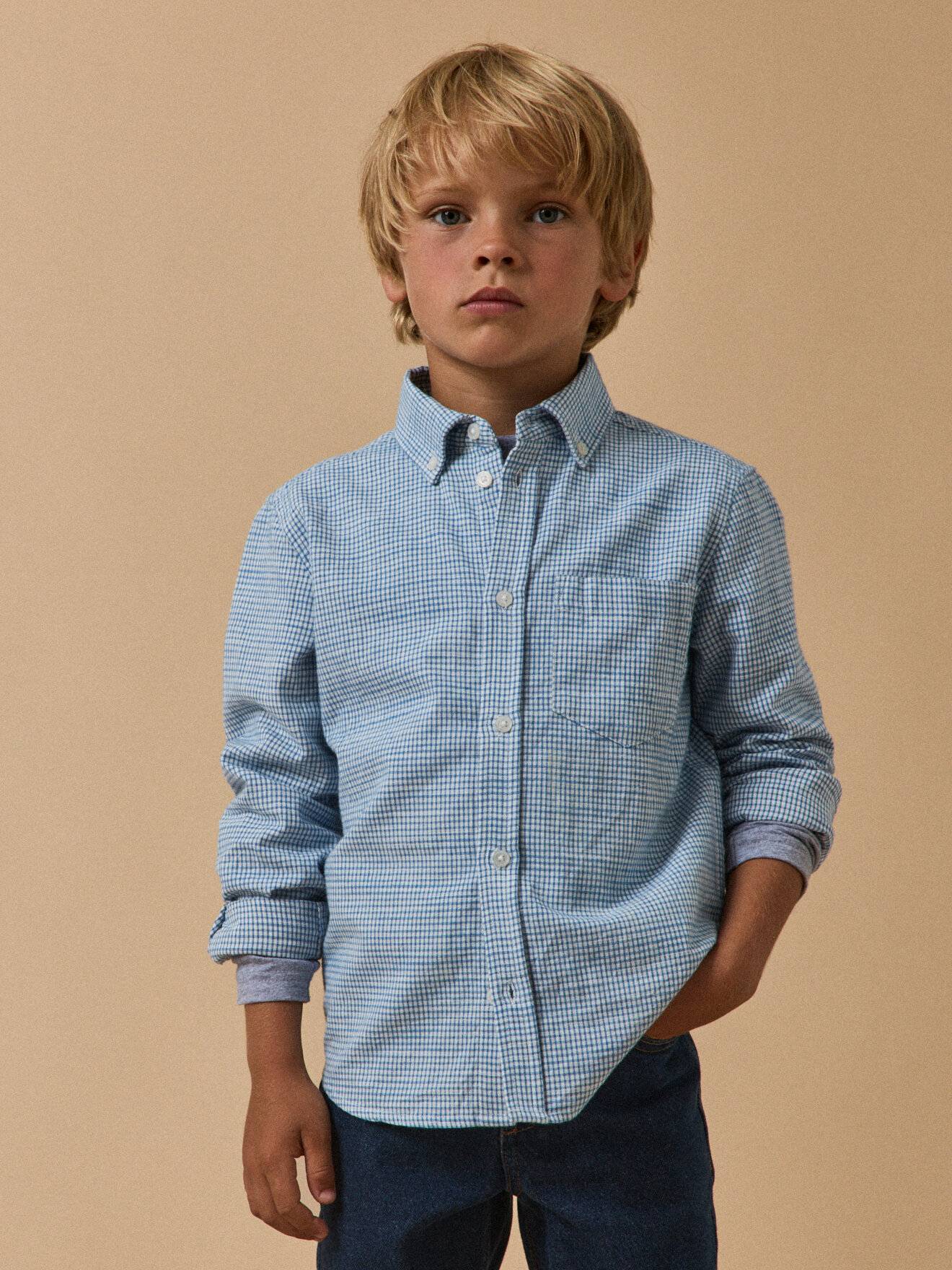 Gingham shirt CYRILLUS Blue