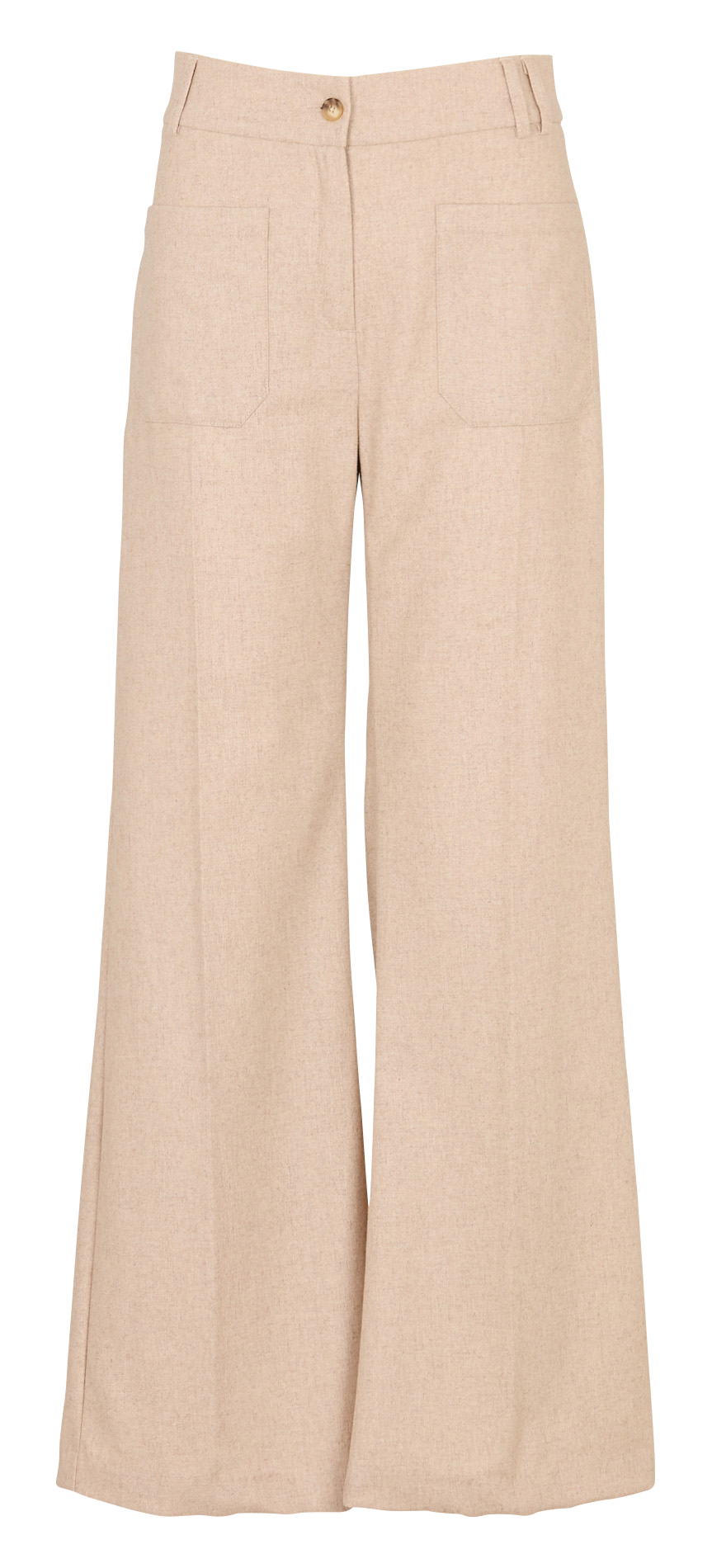 Weites hoch tailliertes meliertes Hosenbein ACOTE Beige