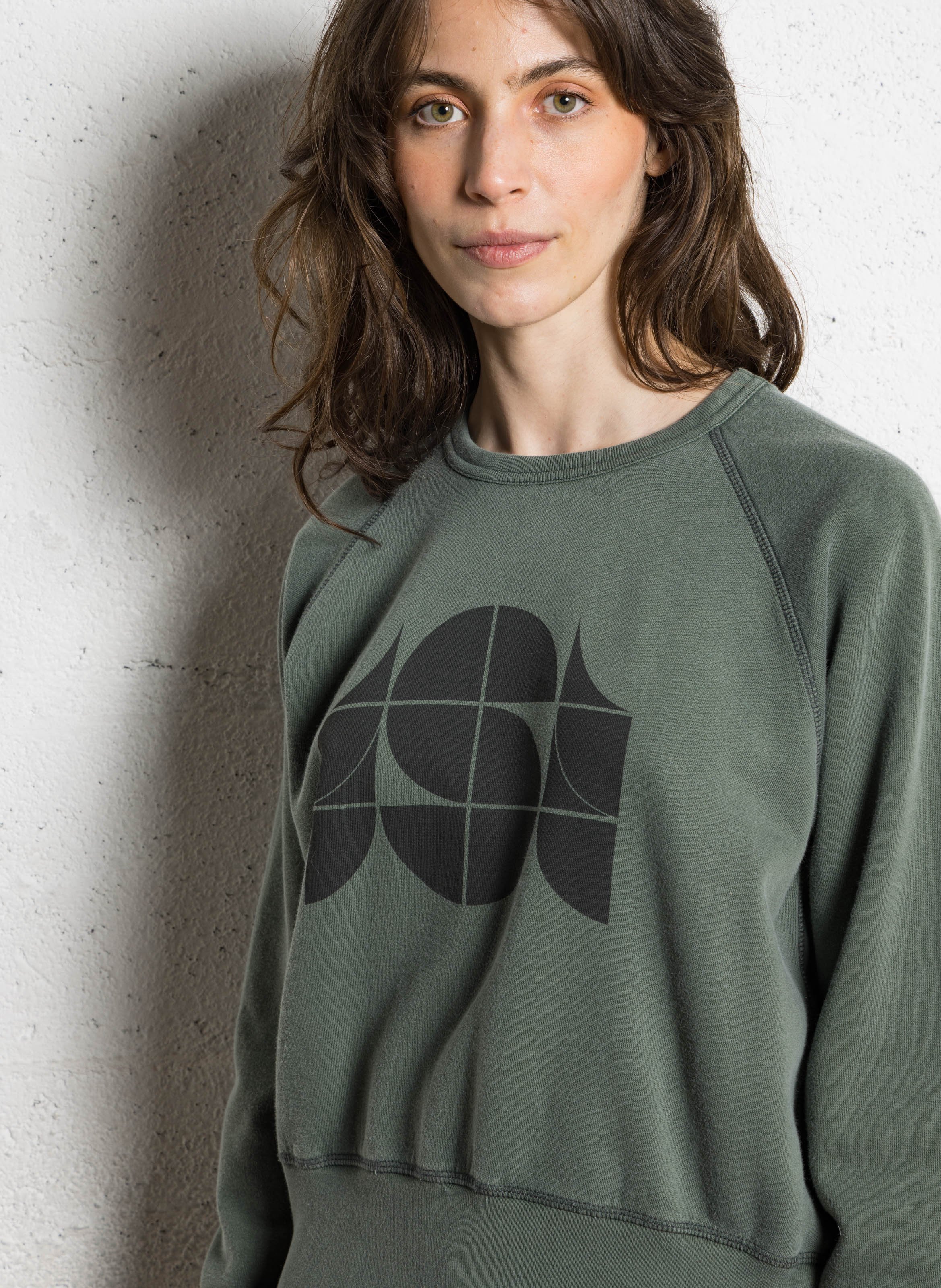 Straight printed cotton sweatshirt SOEUR Grey