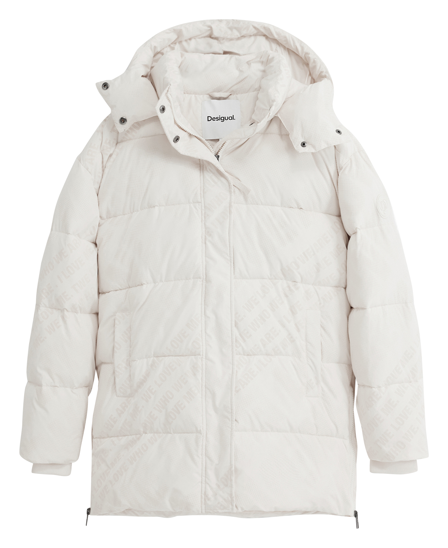 Doudoune droite matelassée à capuche DESIGUAL Blanc