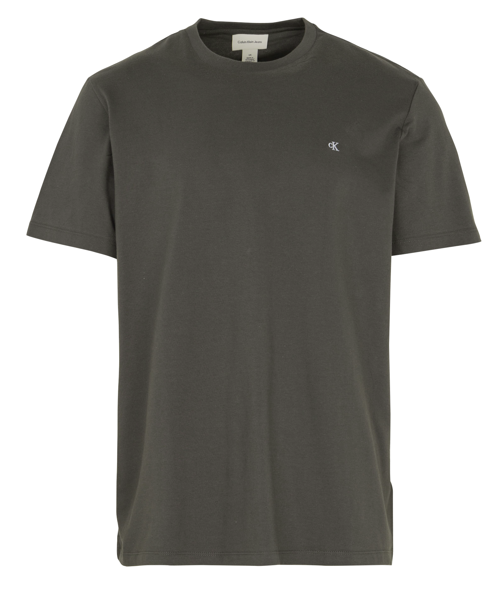 Tee-shirt droit col rond en coton CALVIN KLEIN Gris