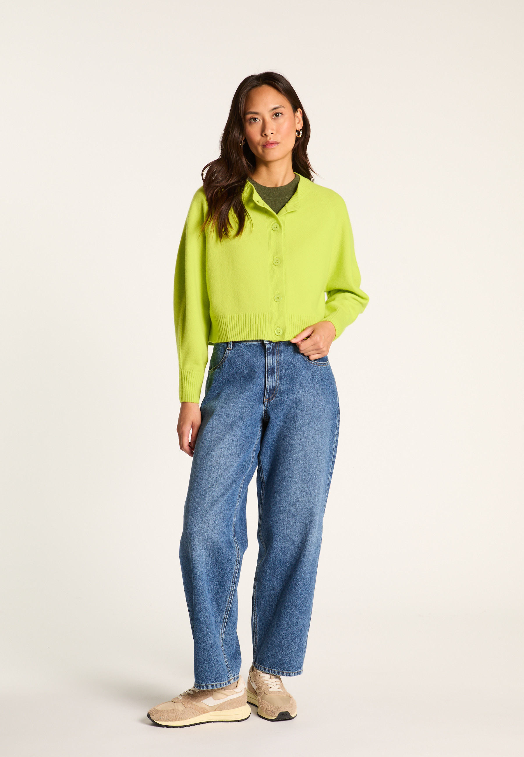 Cashmere cardigan MAISON MONTAGUT Green