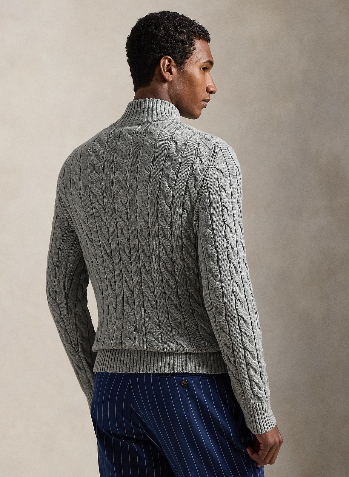 Twisted knit cotton sweater POLO RALPH LAUREN Grey