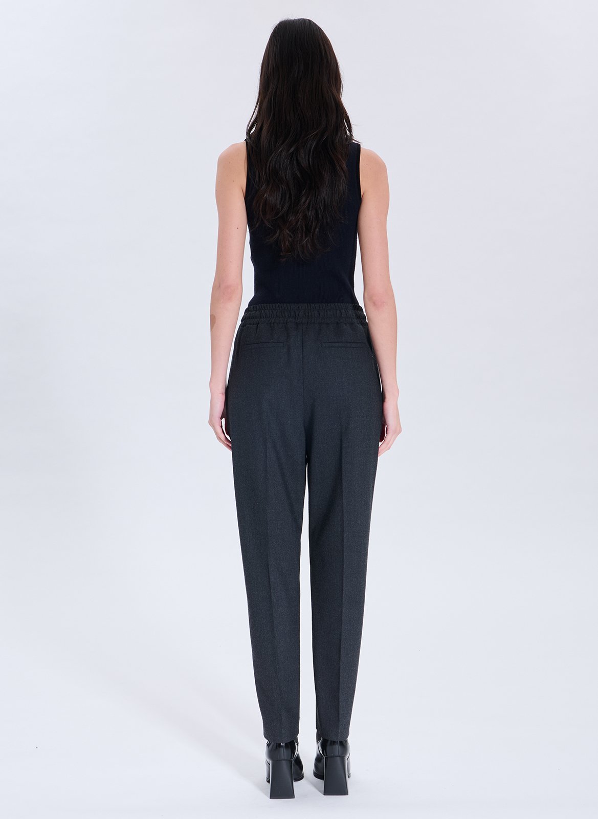 High-waisted carrot-cut trousers ZAPA Grey