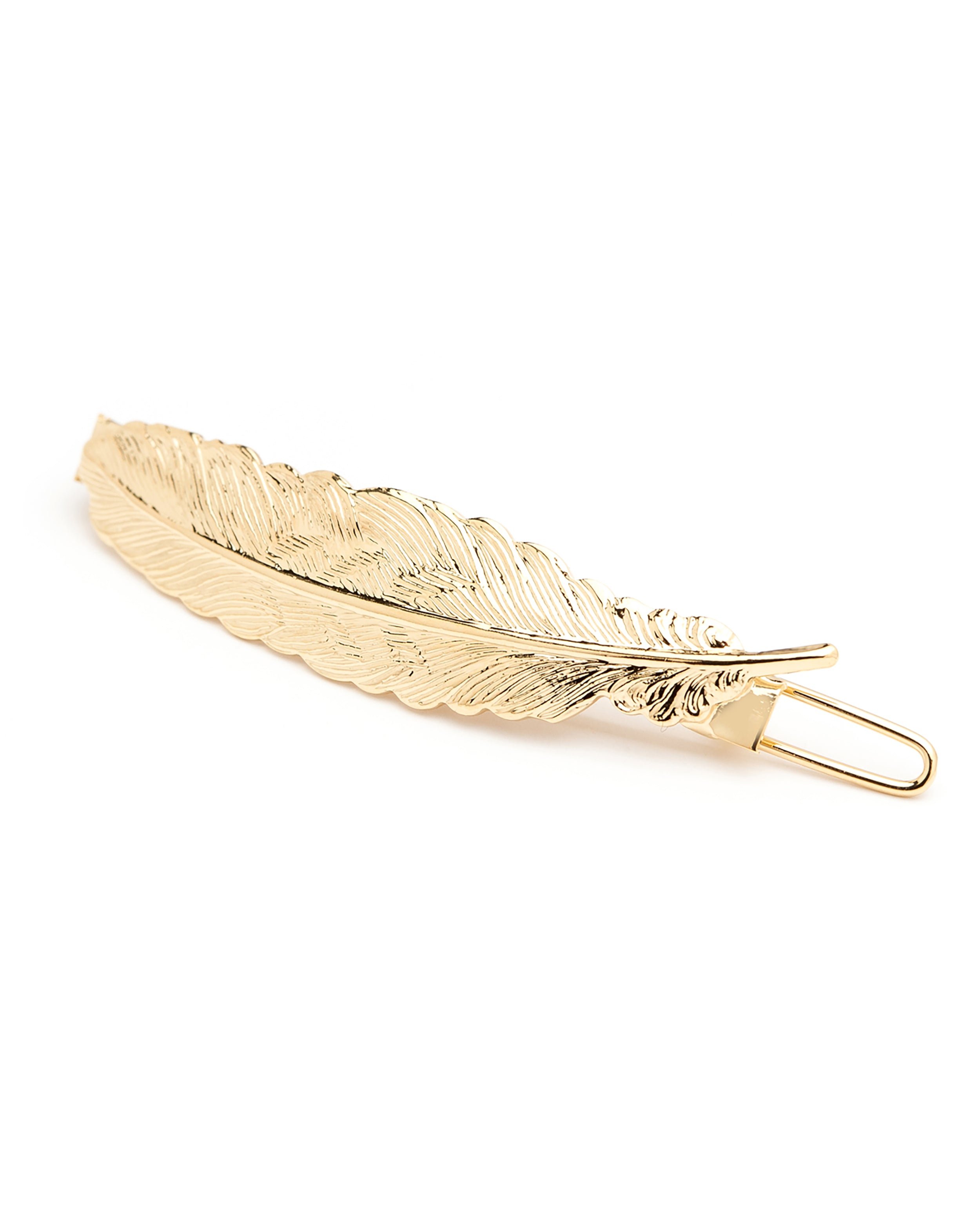 Silver-plated feather hair clip MONSIEUR SIMONE