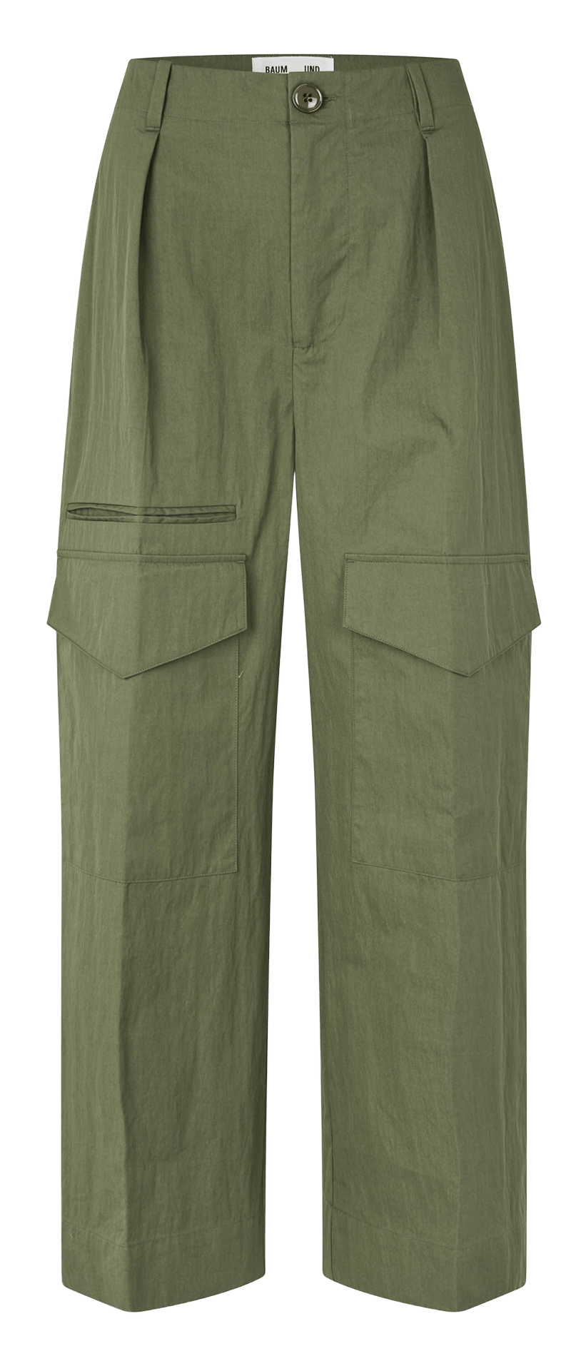 Wide-leg organic cotton-blend pants BAUM UND PFERDGARTEN Green