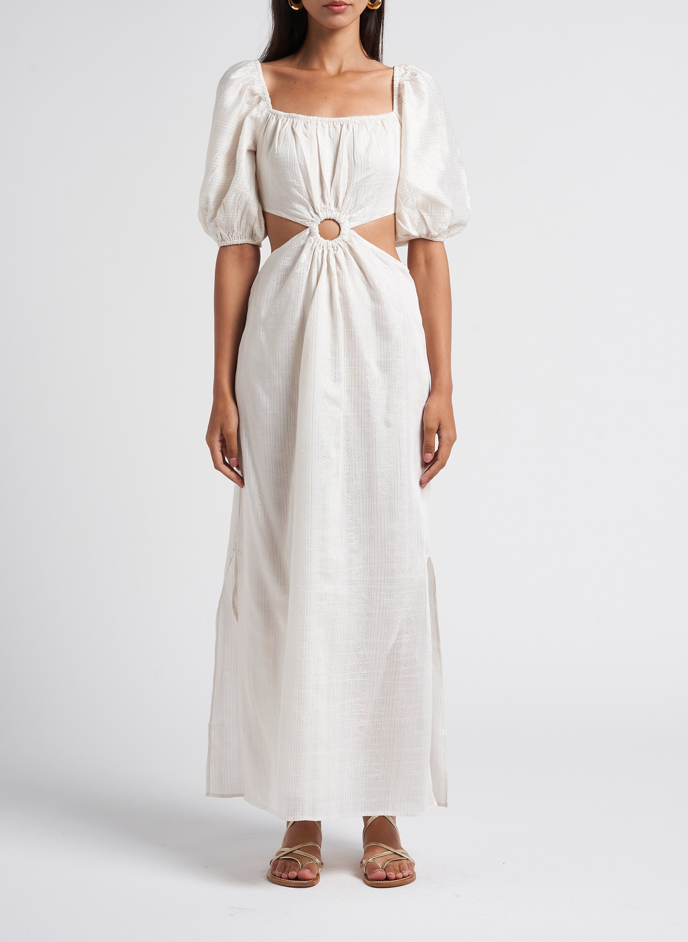 Schulterfreies Maxikleid SUNDRESS Weiss