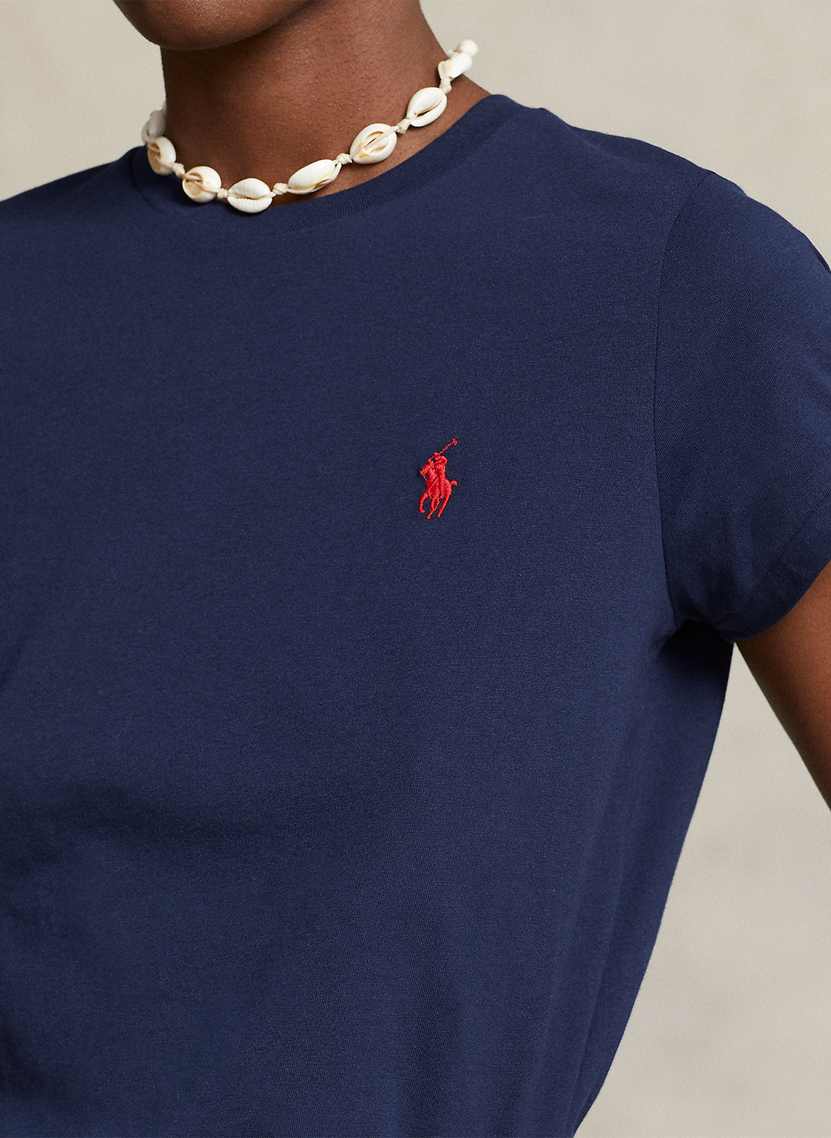 Katoenen T-shirt met ronde hals POLO RALPH LAUREN Blauw