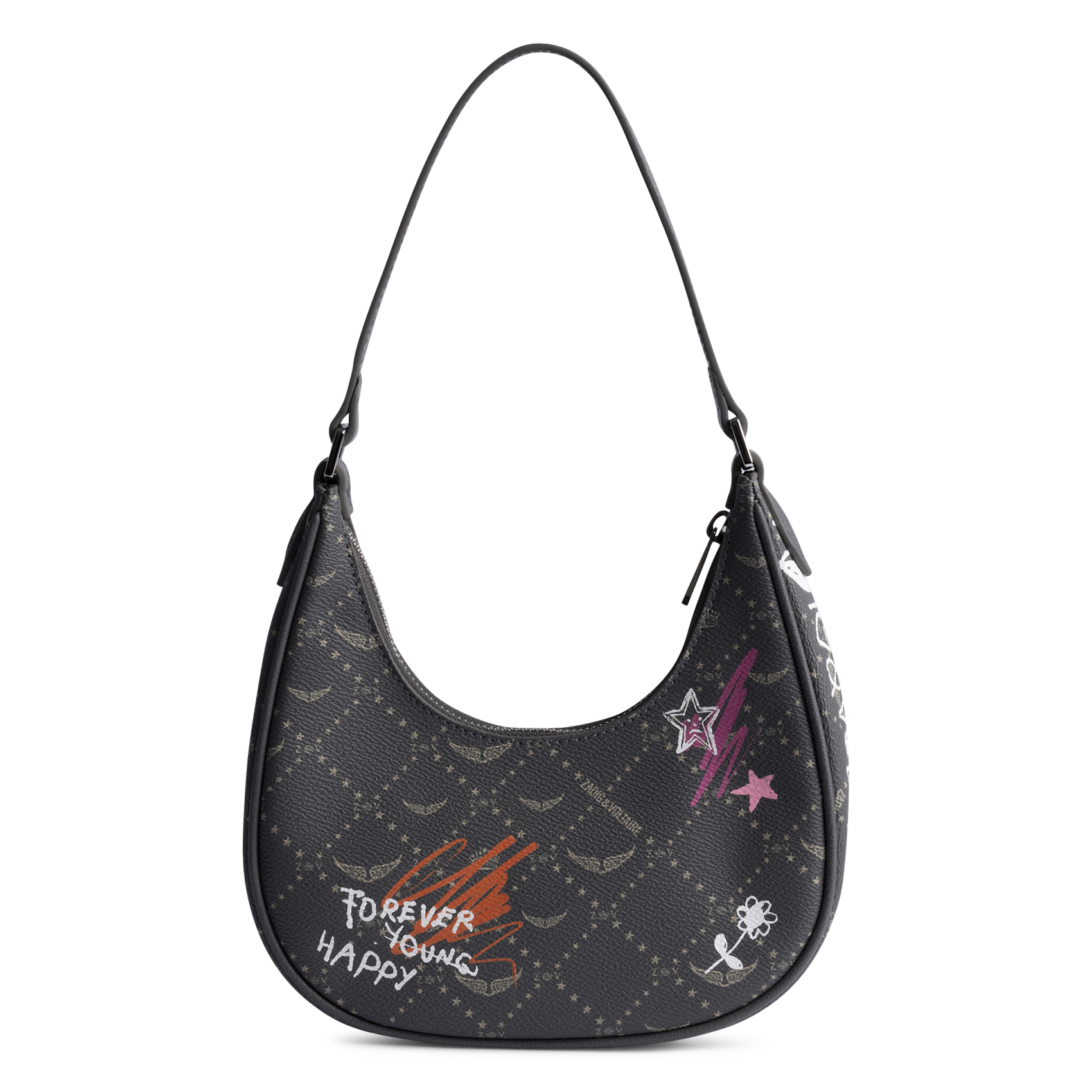 Schoudertas met print ZADIG&VOLTAIRE Grijs