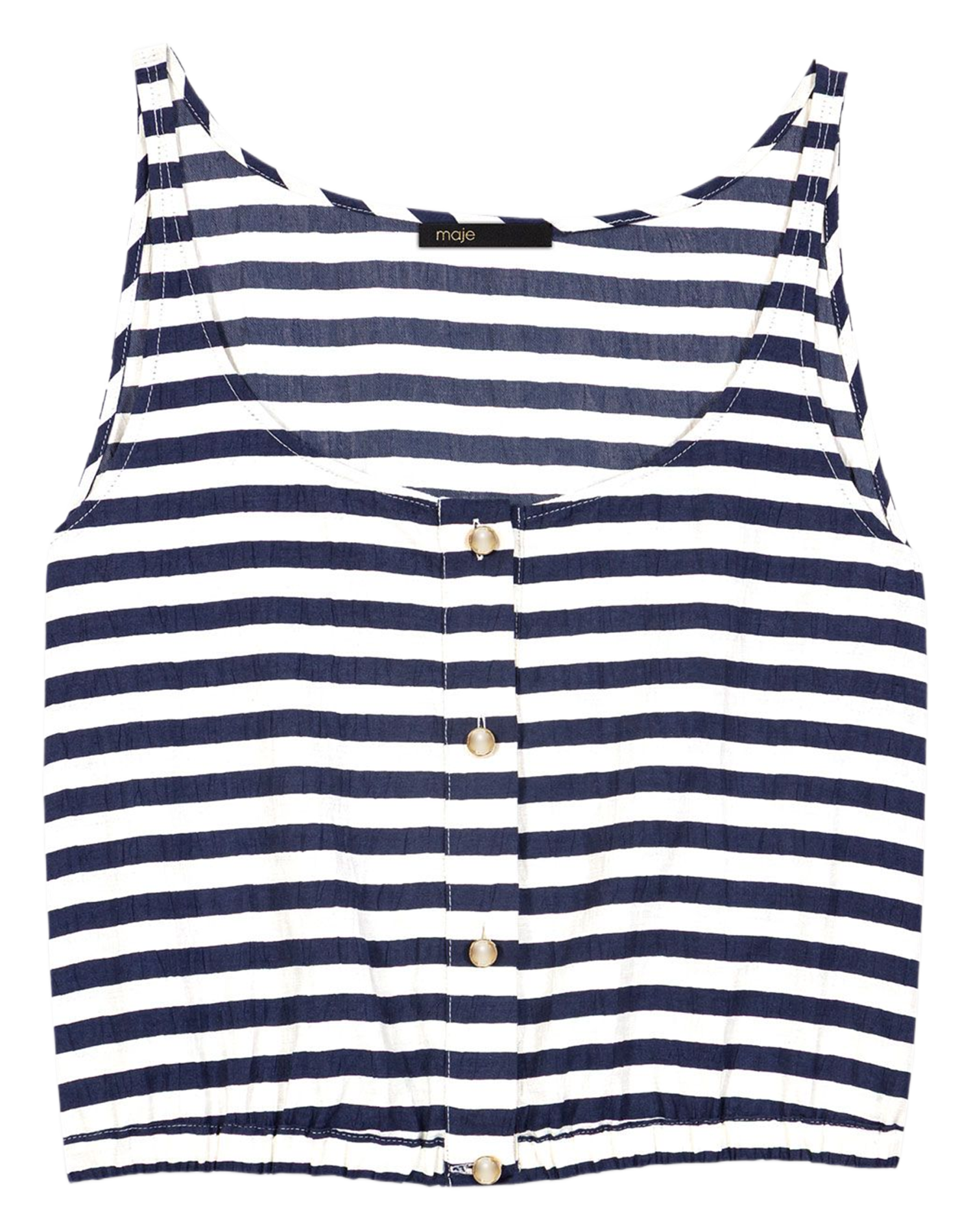 Top court droit col rond MAJE Blanc