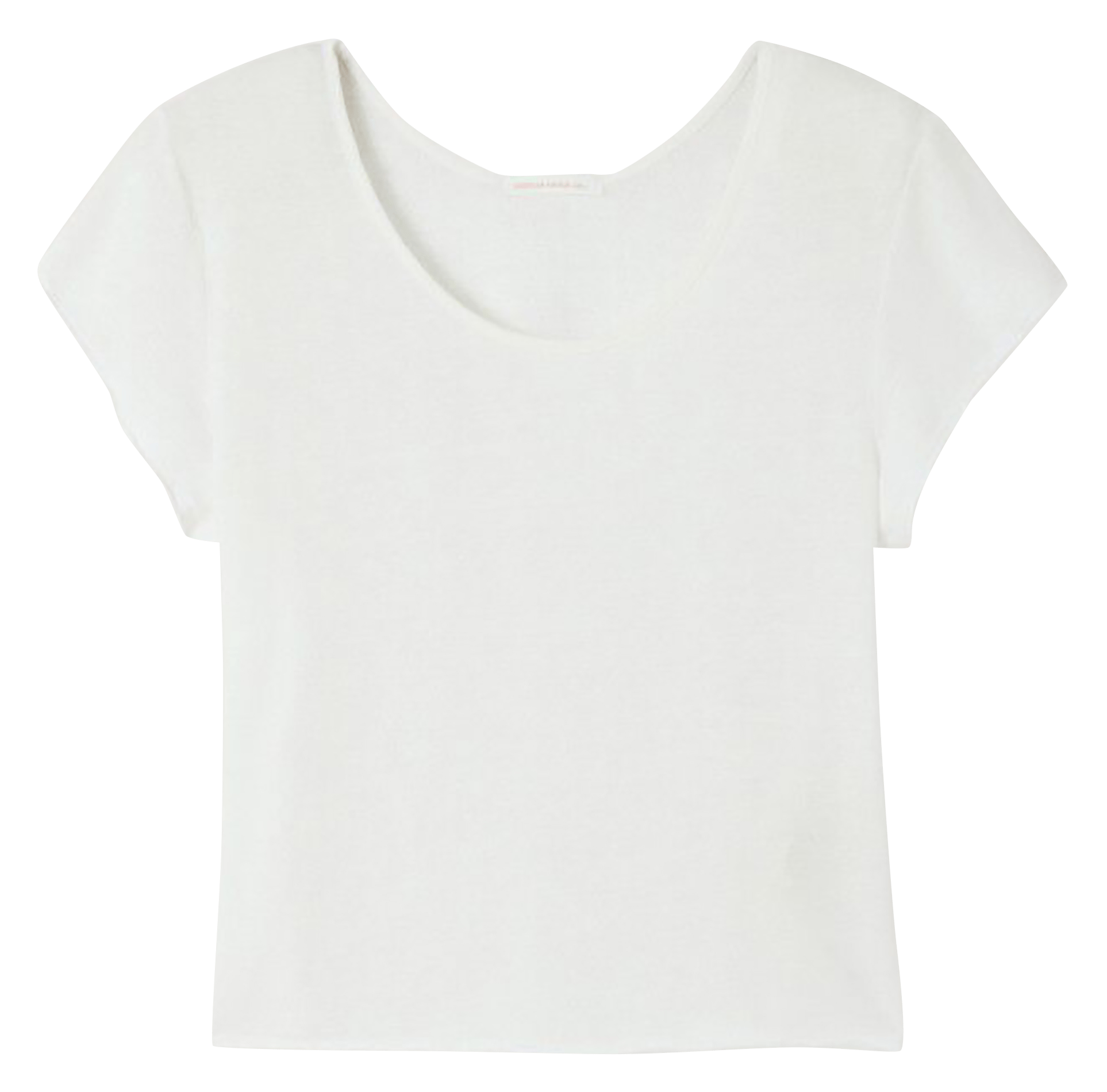Recht T-shirt met ronde hals | linnenblend AMERICAN VINTAGE Wit
