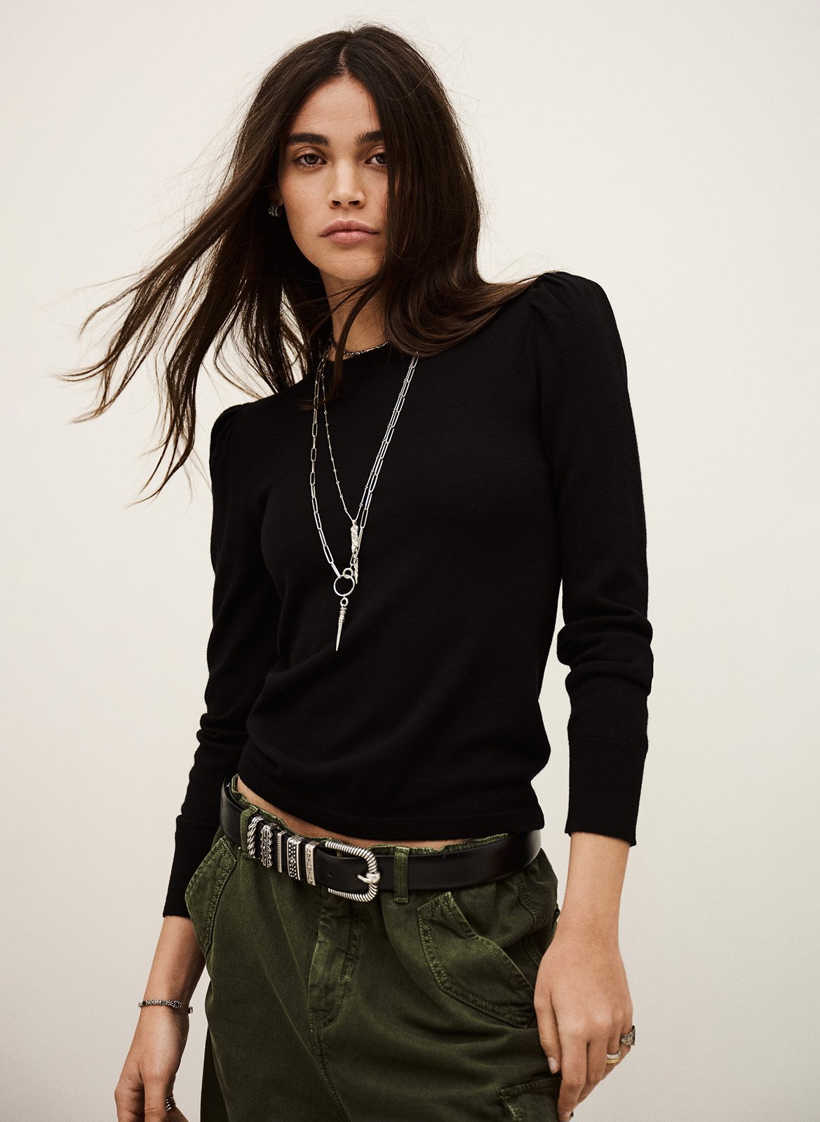 Abidjan wool round-neck sweater BA&SH Black