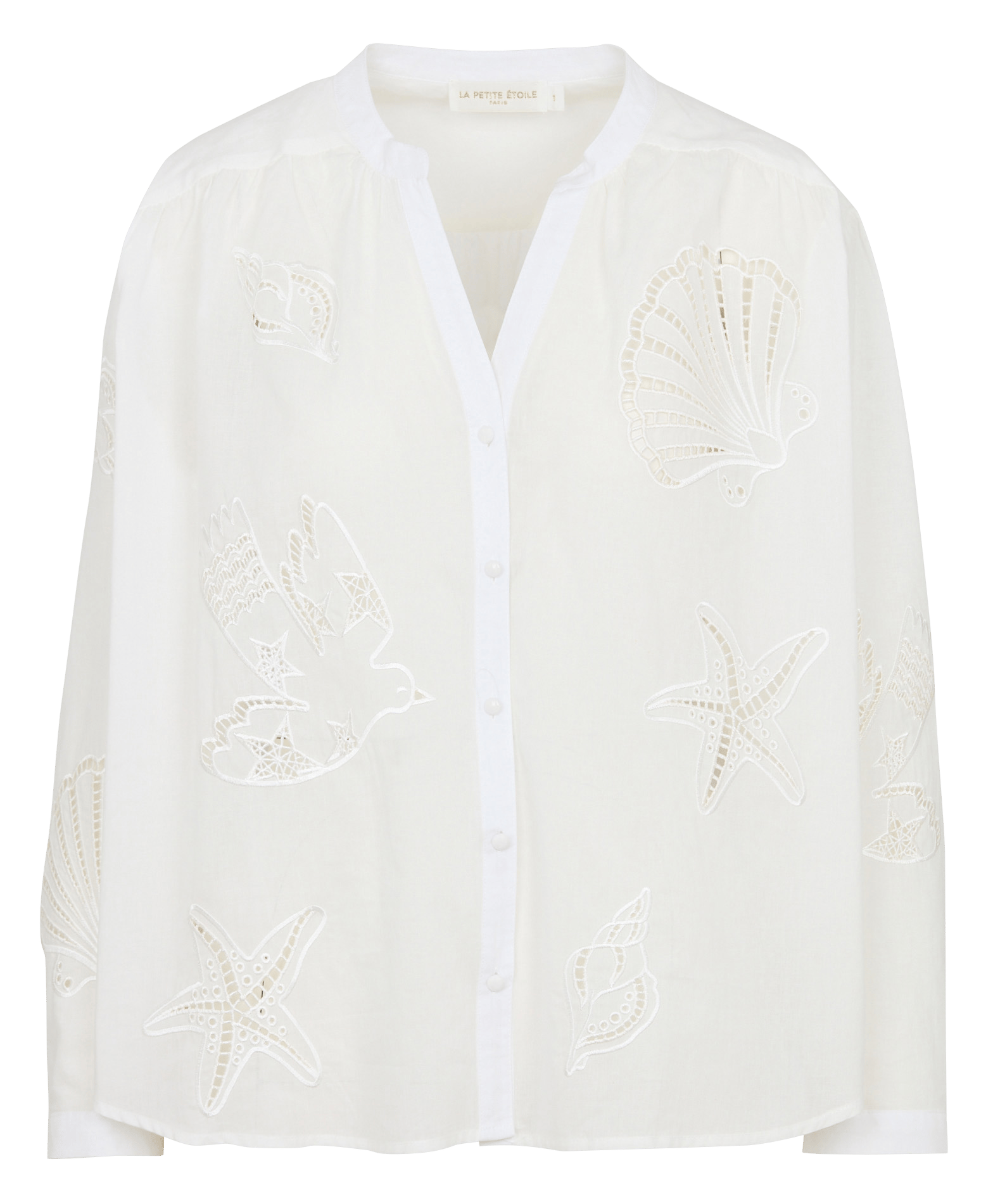 Katoenen blouse met V-hals LA PETITE ETOILE