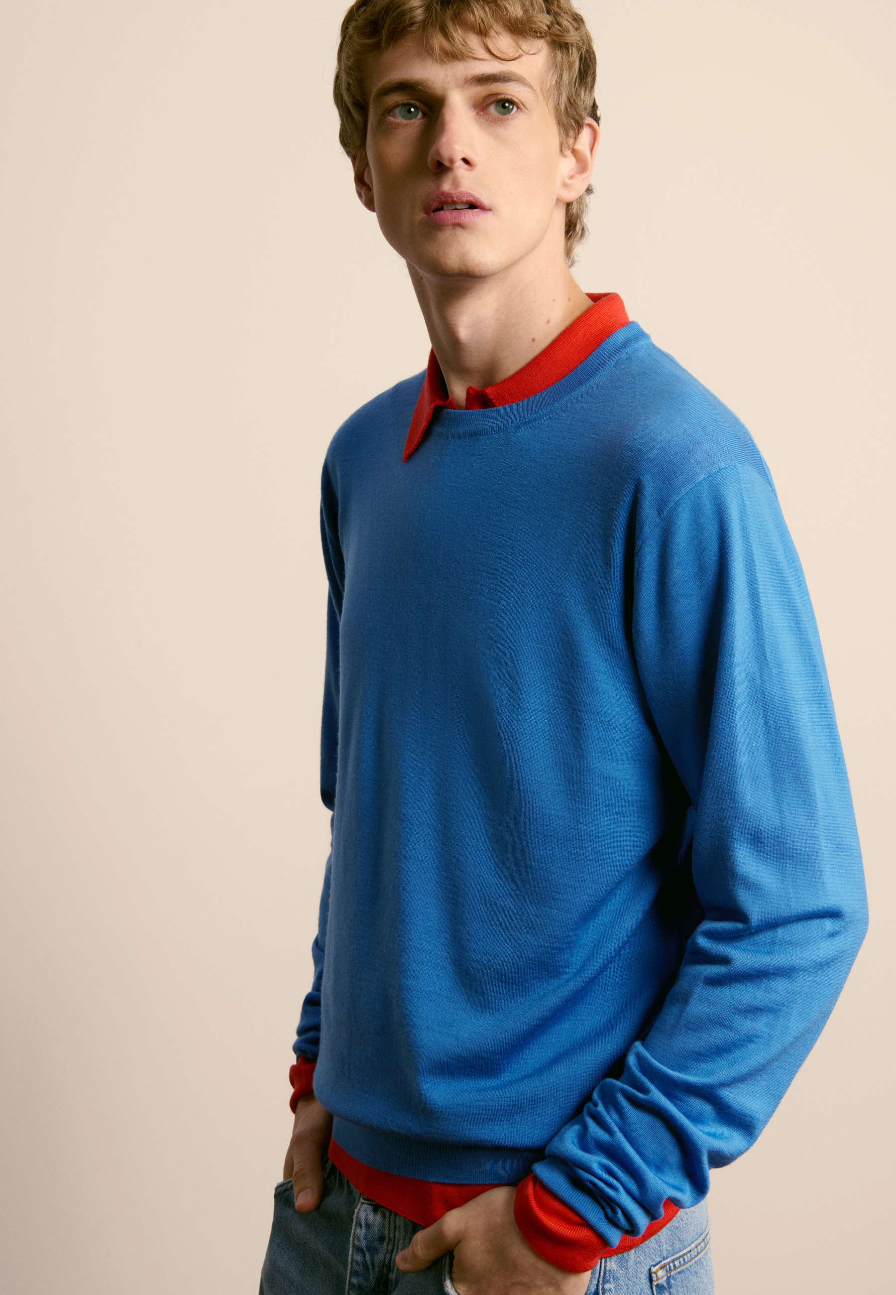 Merino wool sweater MAISON MONTAGUT Blue