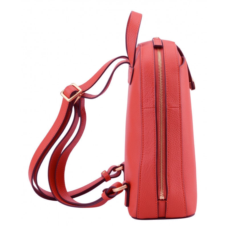 Calfskin leather backpack Red
