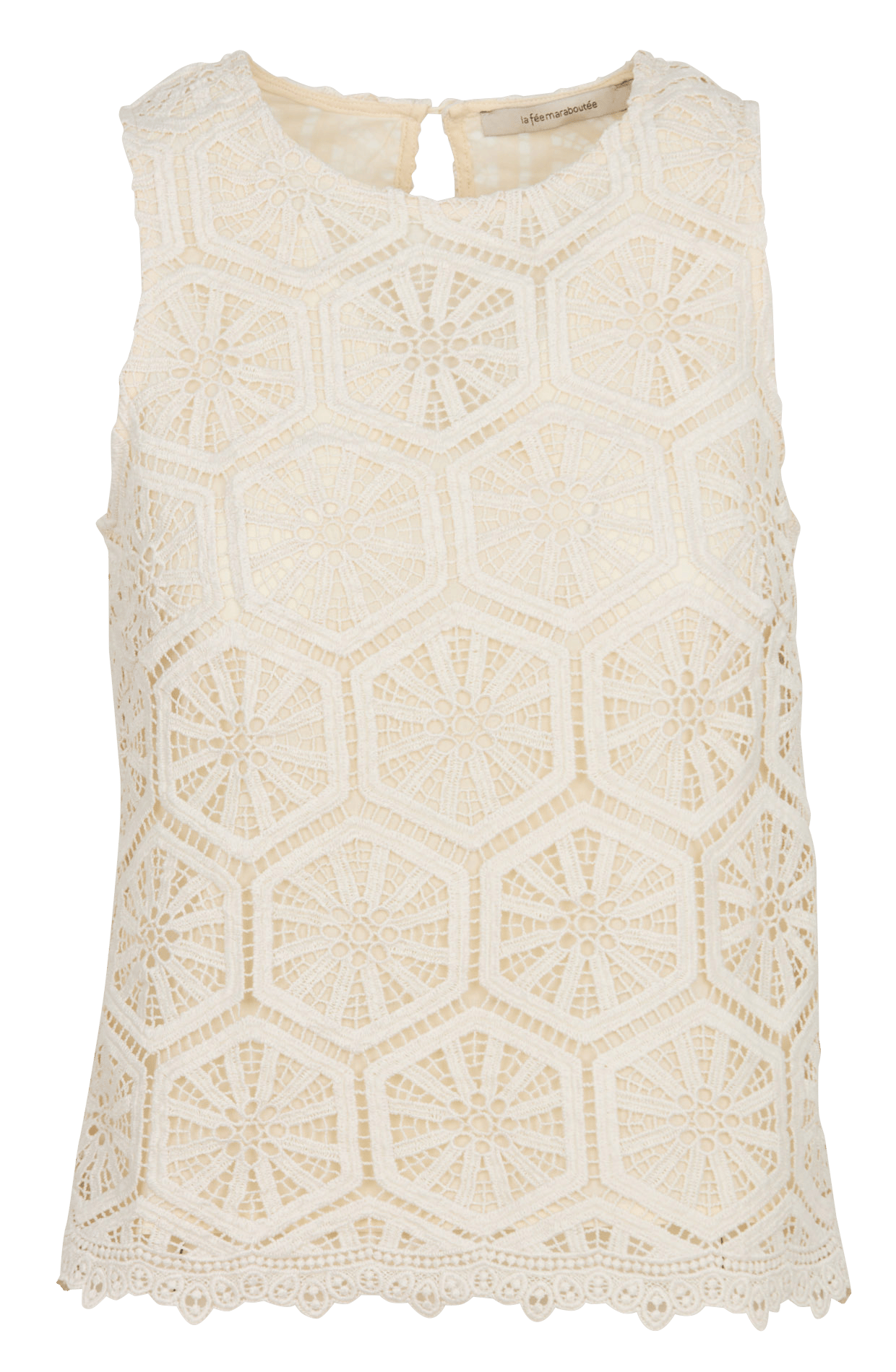Top sans manches en dentelle LA FEE MARABOUTEE Blanc