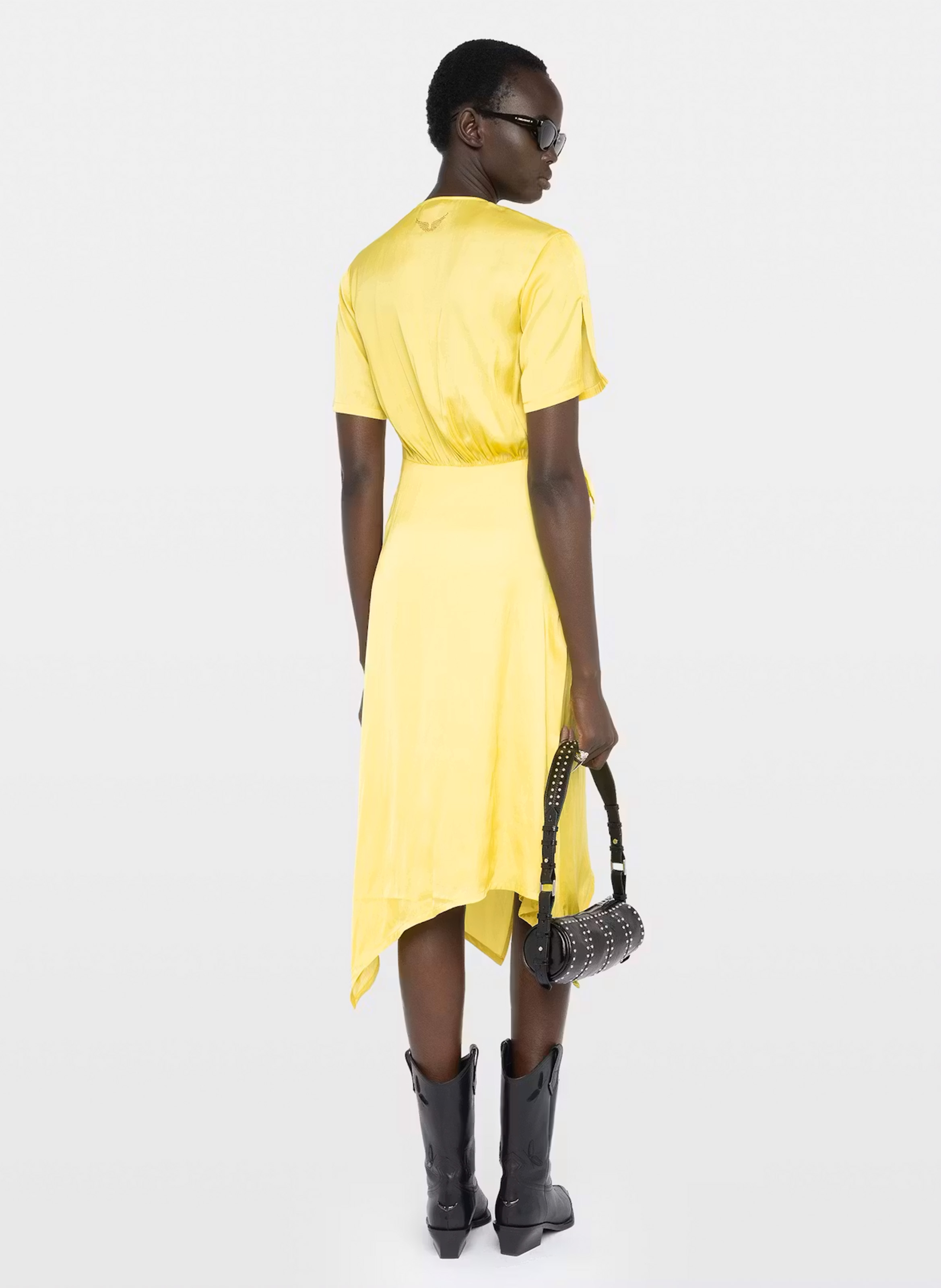Robe midi portefeuille satinée ZADIG&VOLTAIRE Jaune