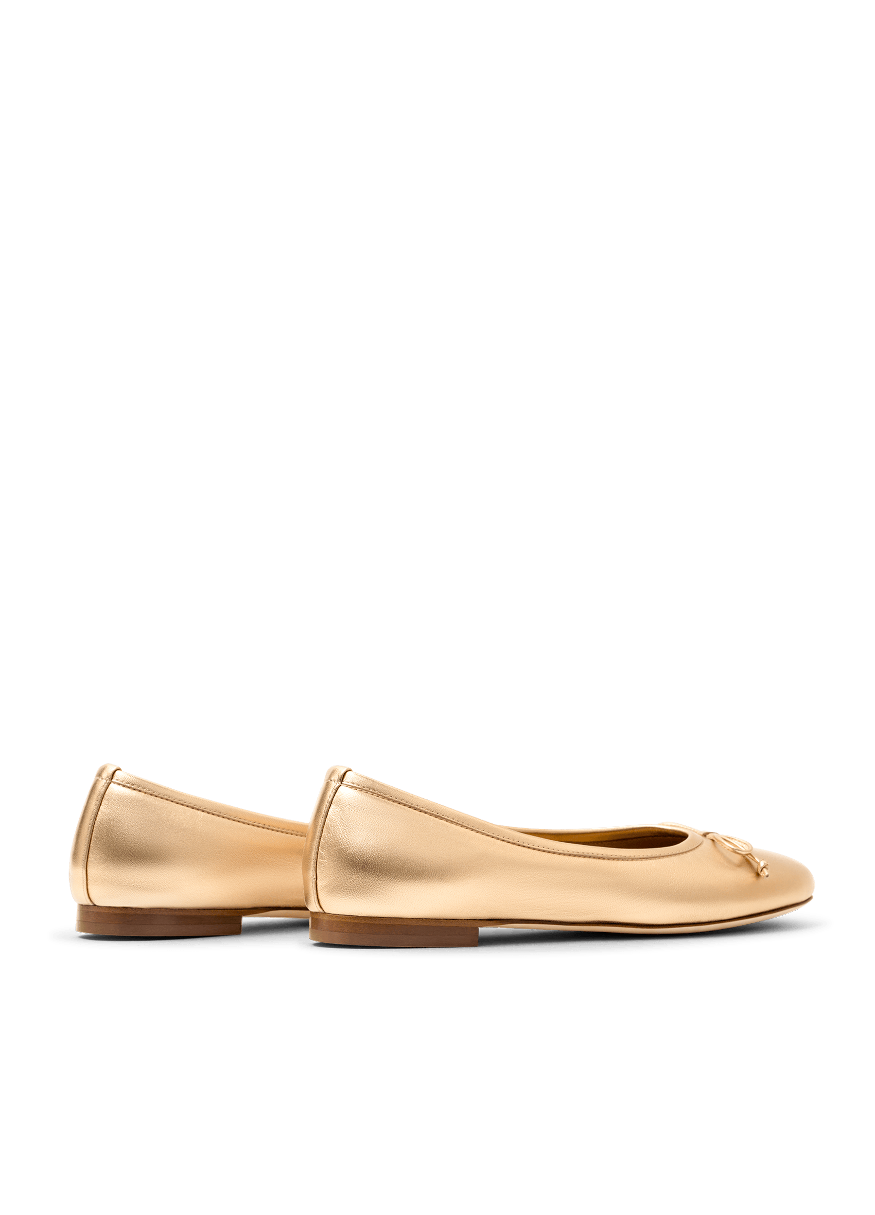 Gold metallic nappa leather ballet flats - sacchetto PARALLELE PARIS Golden