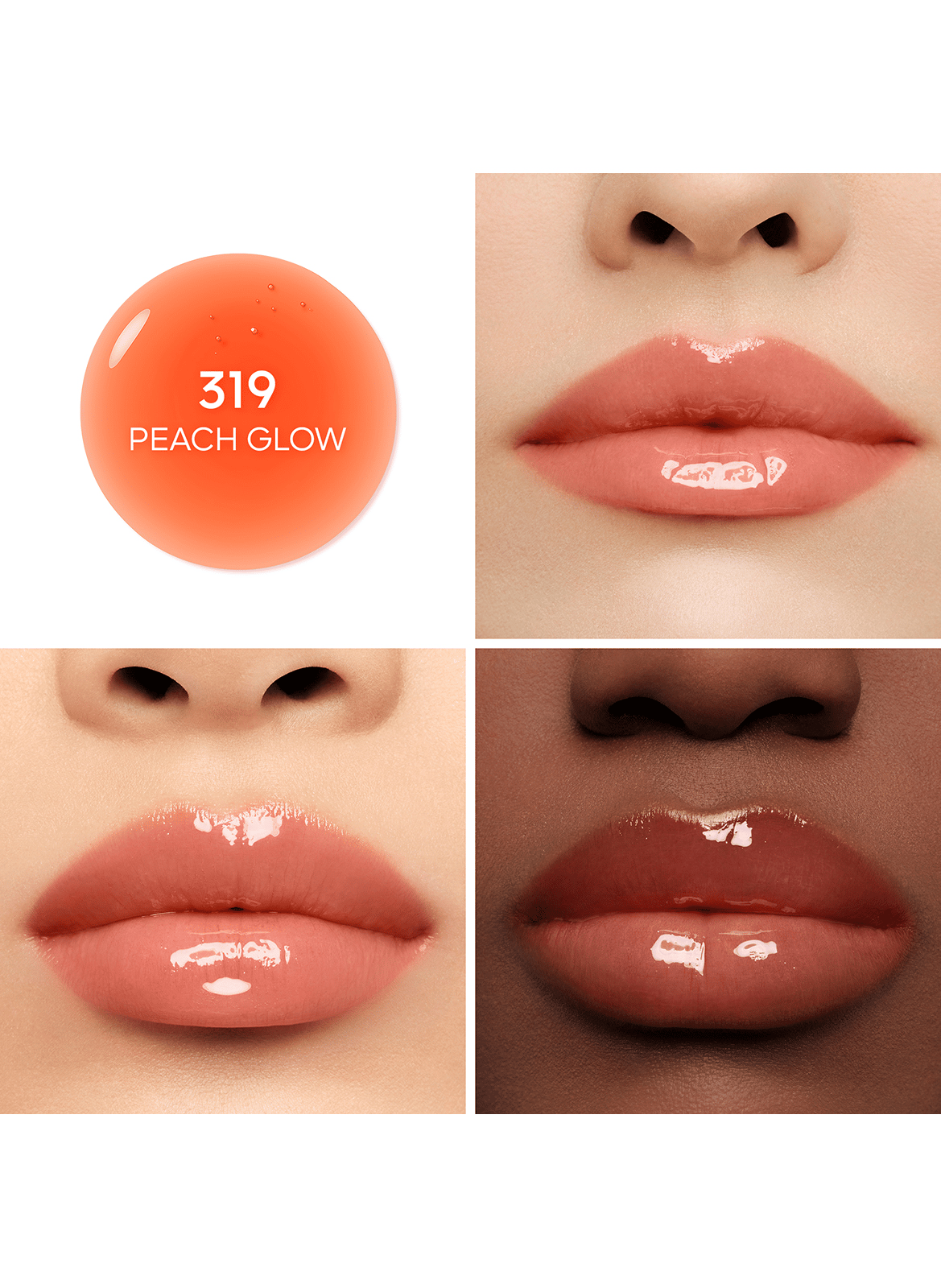 KISSKISS BEE GLOW OIL - Huile à lèvres teintée GUERLAIN 319 peach glow